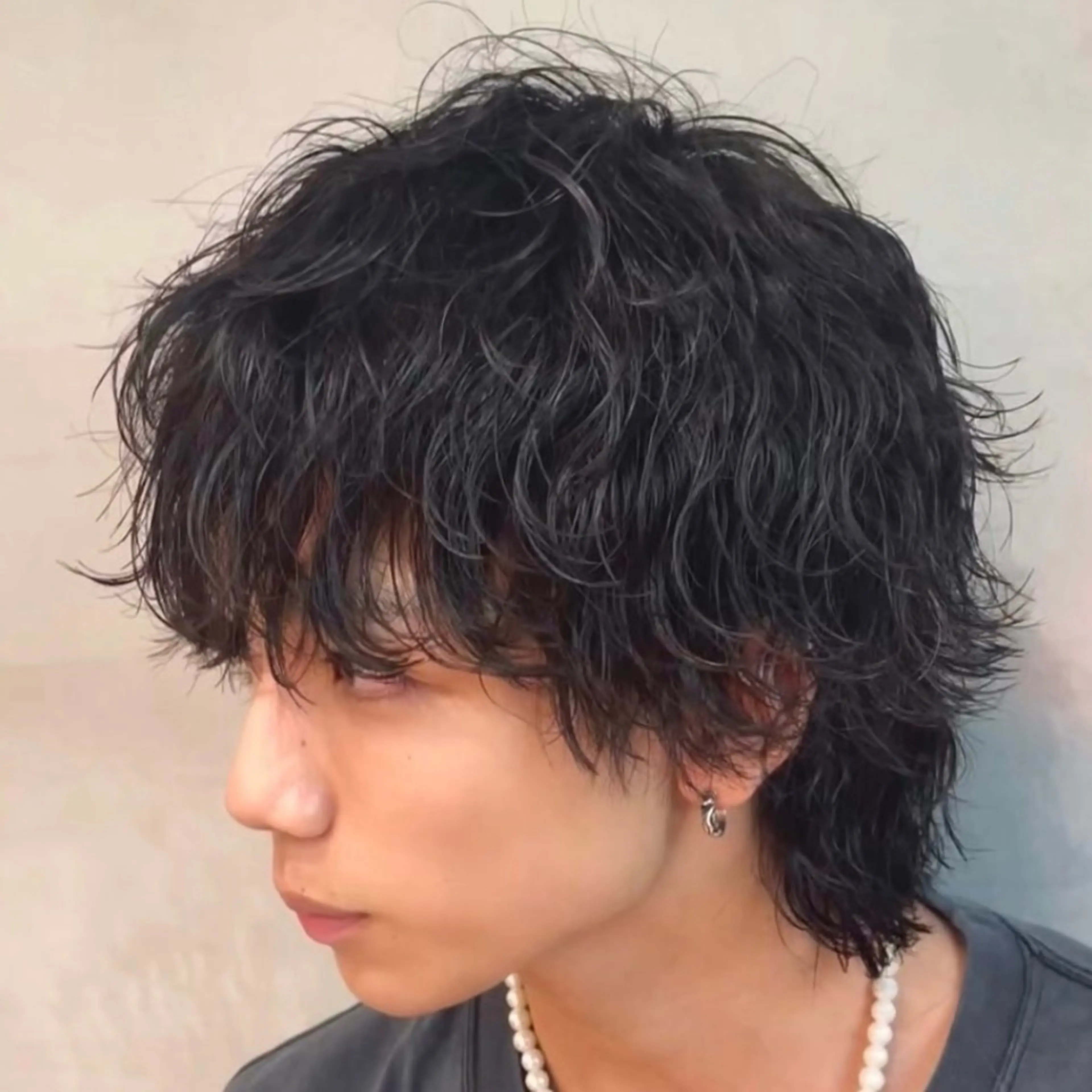 セミロング パーマ ヘアアレンジ メンズ fifth 石川 凪のヘアスタイル