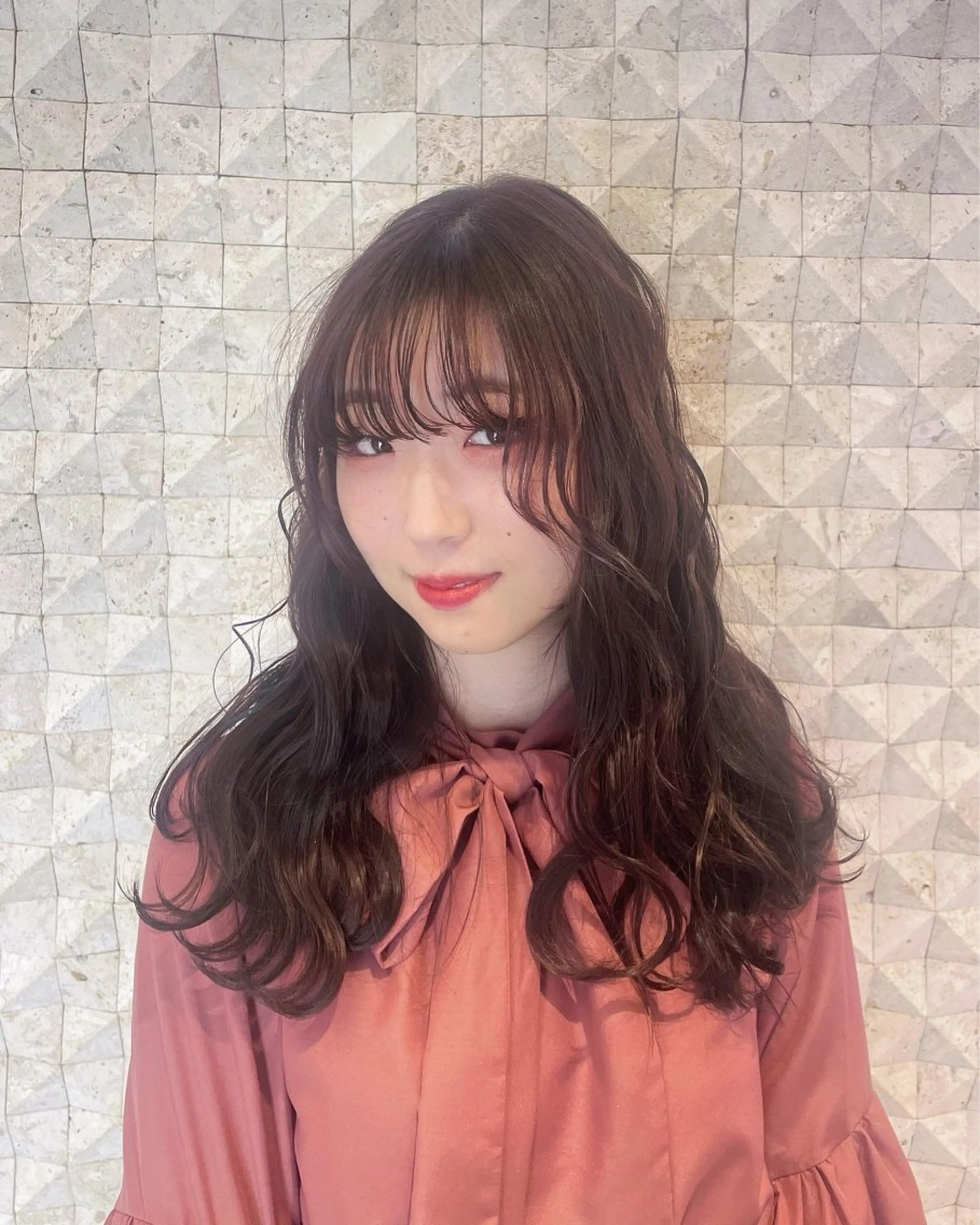 ロング カラー ブラウンカラー ピンクカラー ピンクブラウン 豊中/髪質改善/ レイヤーカットミヅキのヘアスタイル