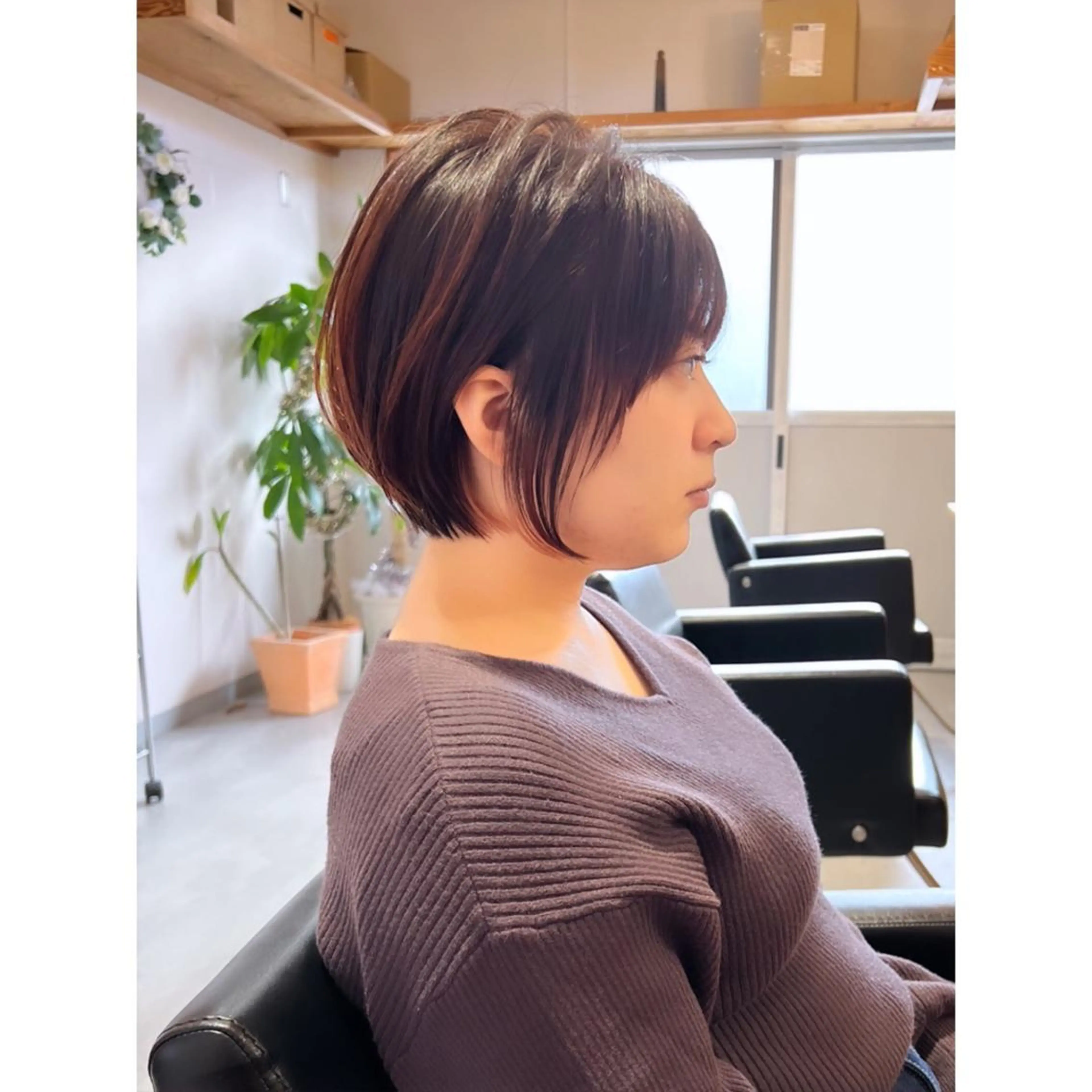 ショート 丸みショート ショートヘア 茅ヶ崎/ショートボブ /ハイトーン/片野のヘアスタイル