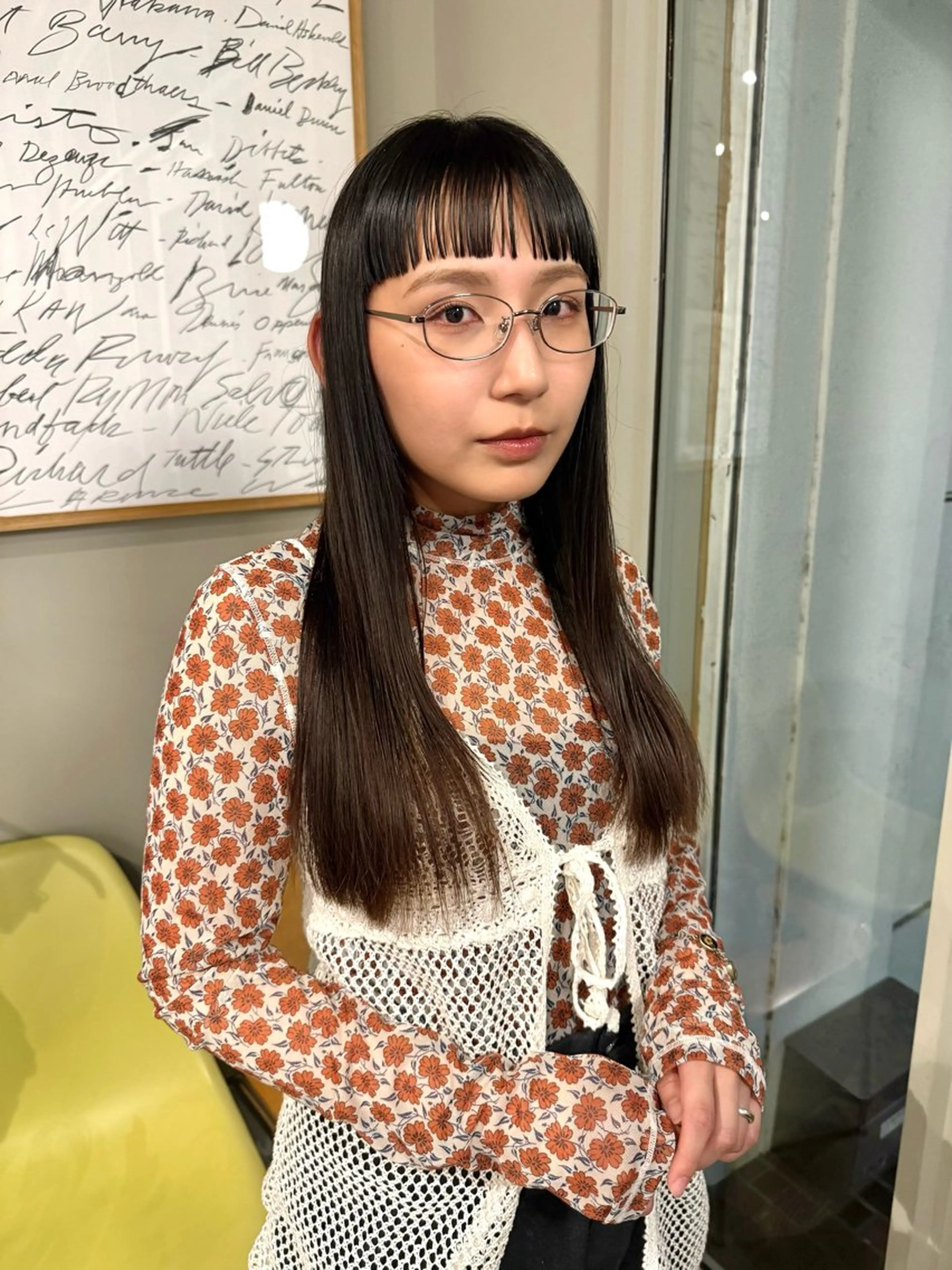 ロング ロング オン眉 ショート/パーマ /muku サリのヘアスタイル