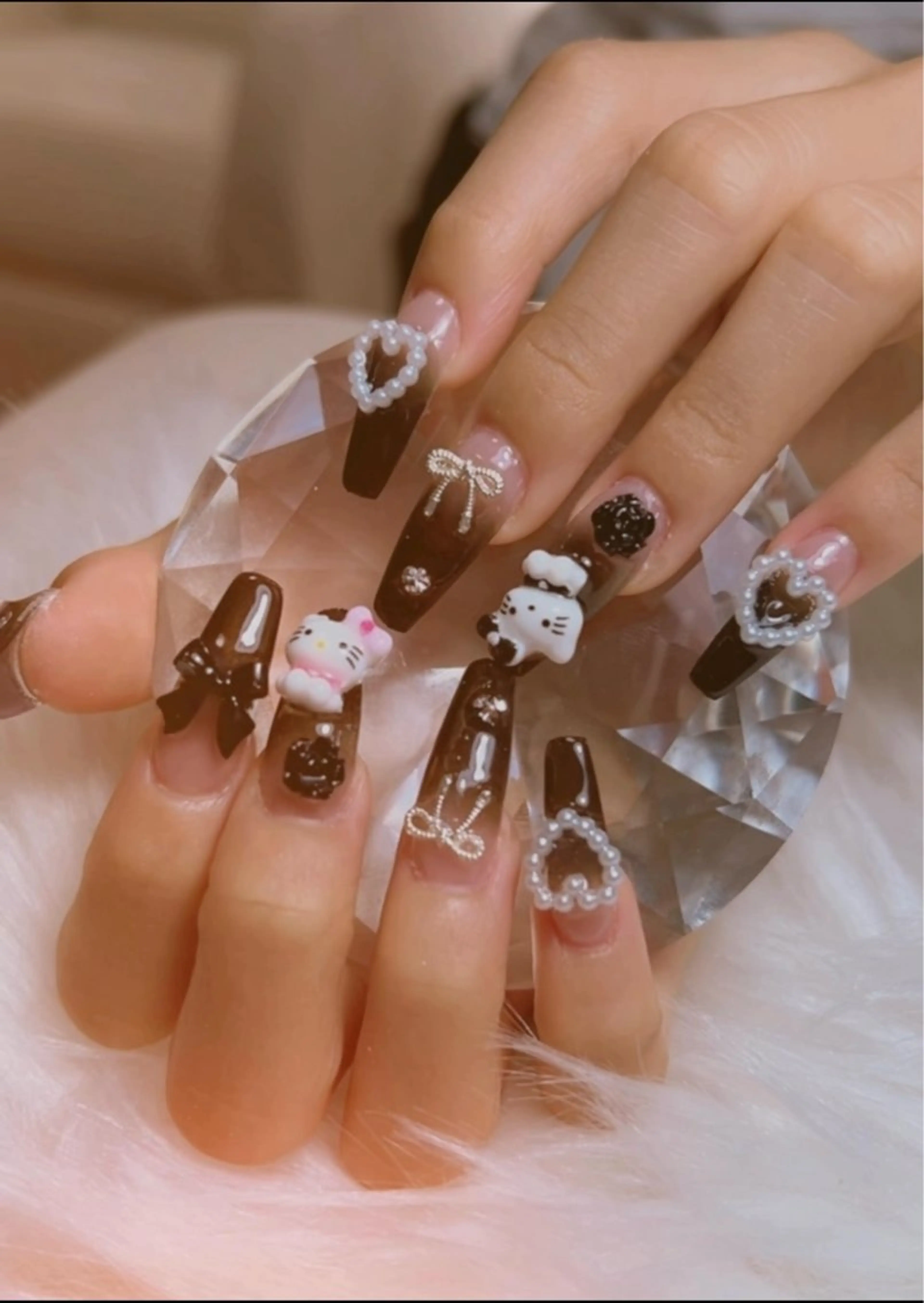 ネイル アートネイル オーロラネイル チークネイル 長さ出し フットネイル Chan nailsのネイルデザイン