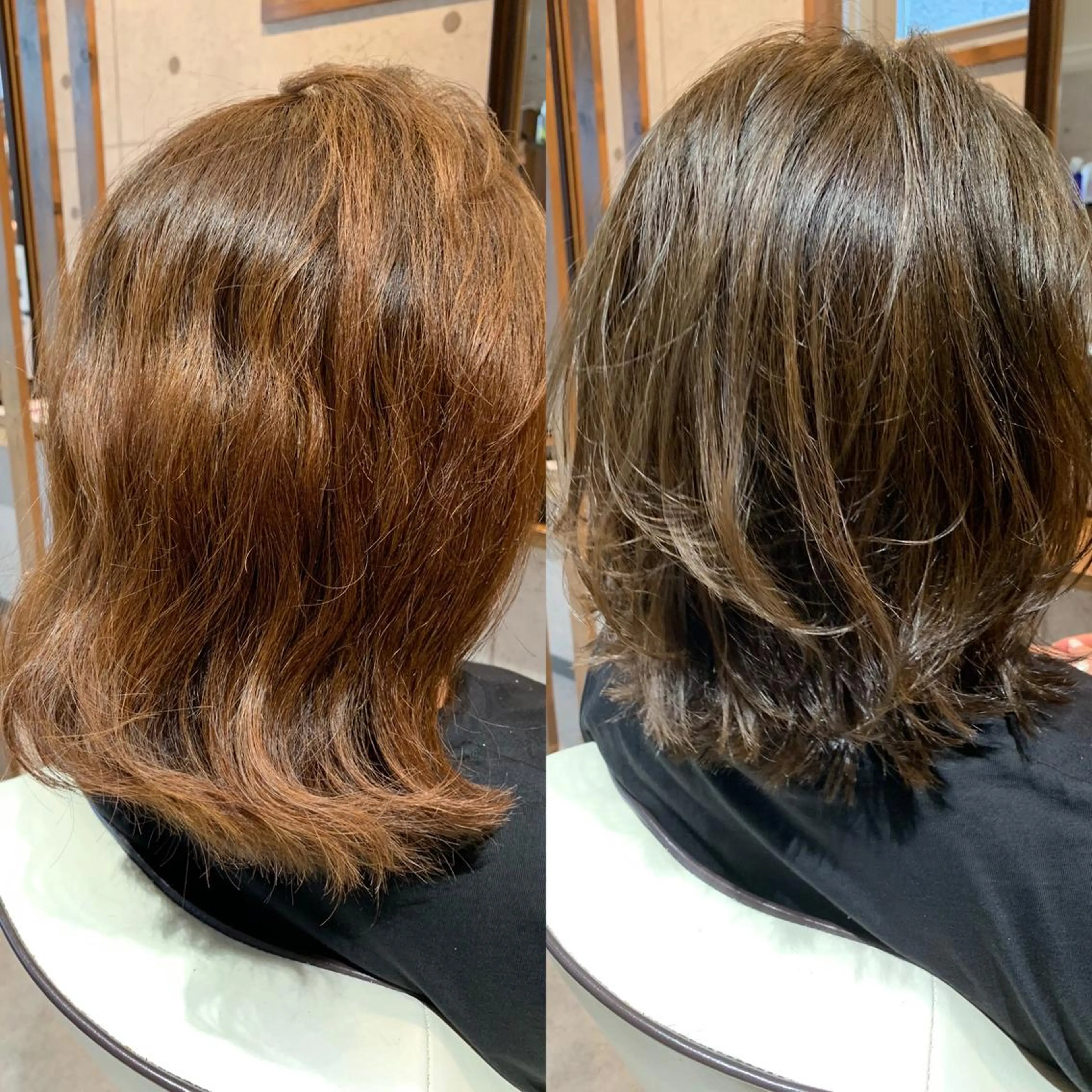 ミディアム カラー ベージュカラー レイヤーカット 外ハネヘア GO TODAY SHAiRE SALON 梅田店所属・透明感カラー/ボブ 今気になること占う人のヘアスタイル