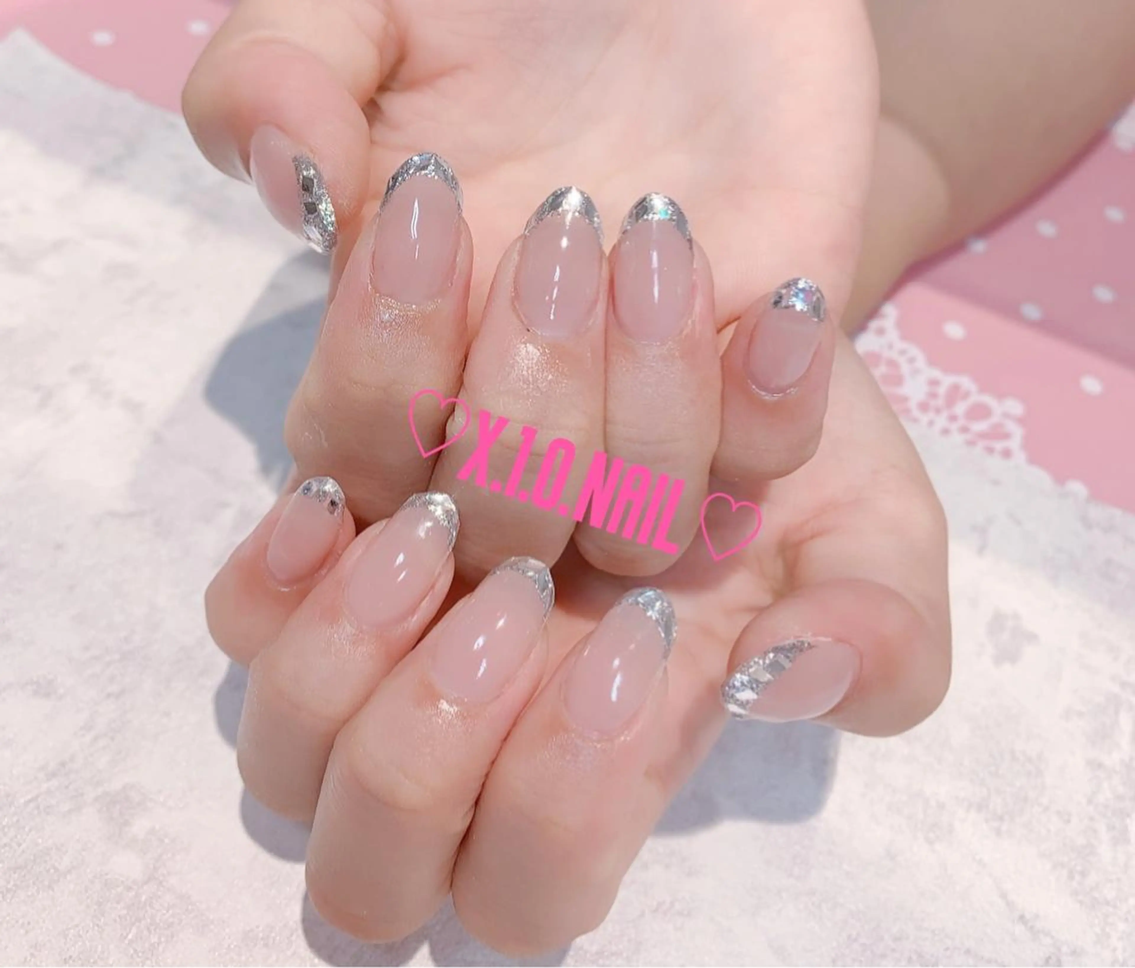 ネイル アニマル柄 アートネイル フレンチネイル ガラスフレンチ ゴージャス ハンドネイル x.1.0.nail ♡Cのネイルデザイン