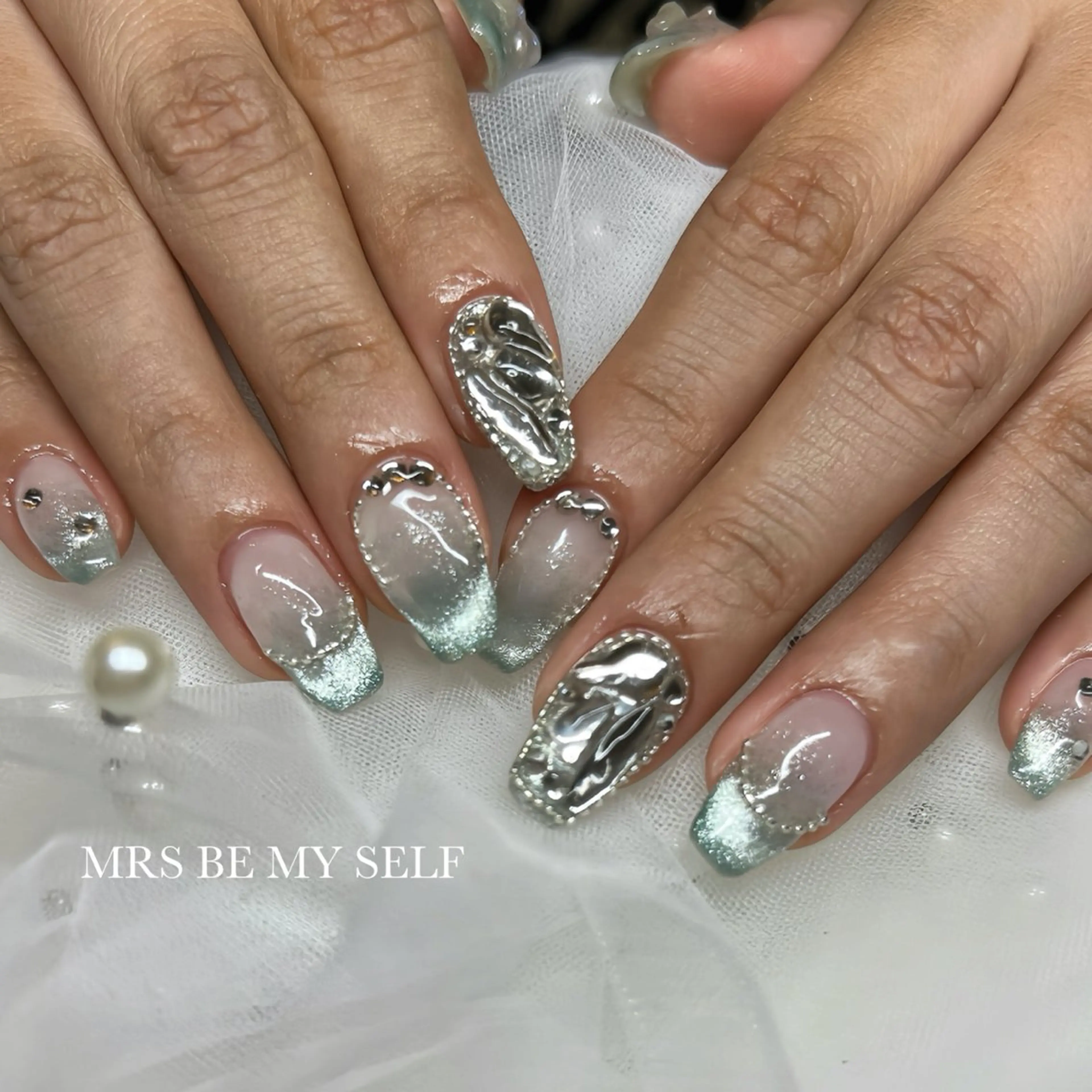 ネイル 氷ネイル・うるうるネイル マグネットネイル MRS/ miyu🎀のネイルデザイン