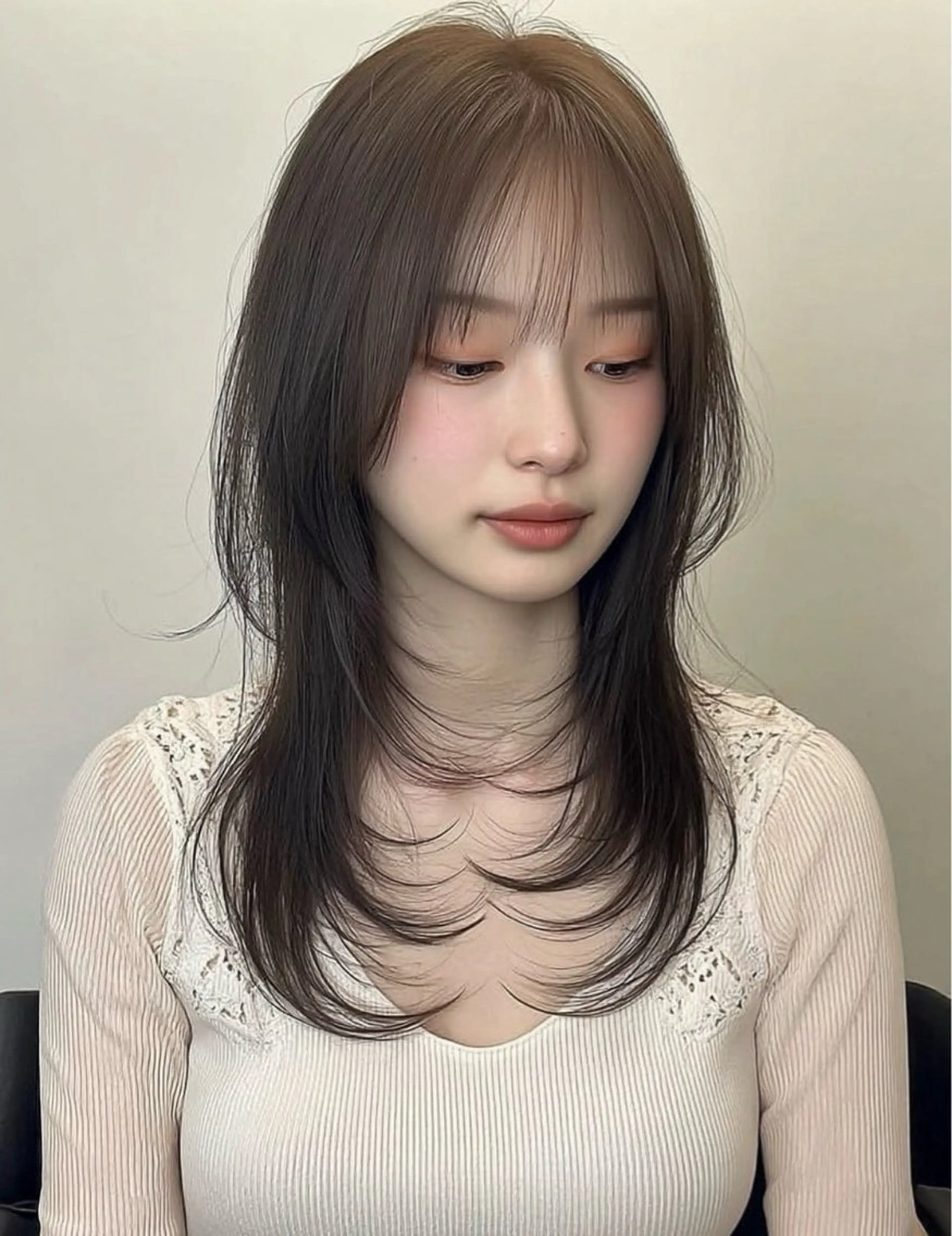 セミロング レイヤーカット ブリーチ/エクステ/ nine渋谷のヘアスタイル