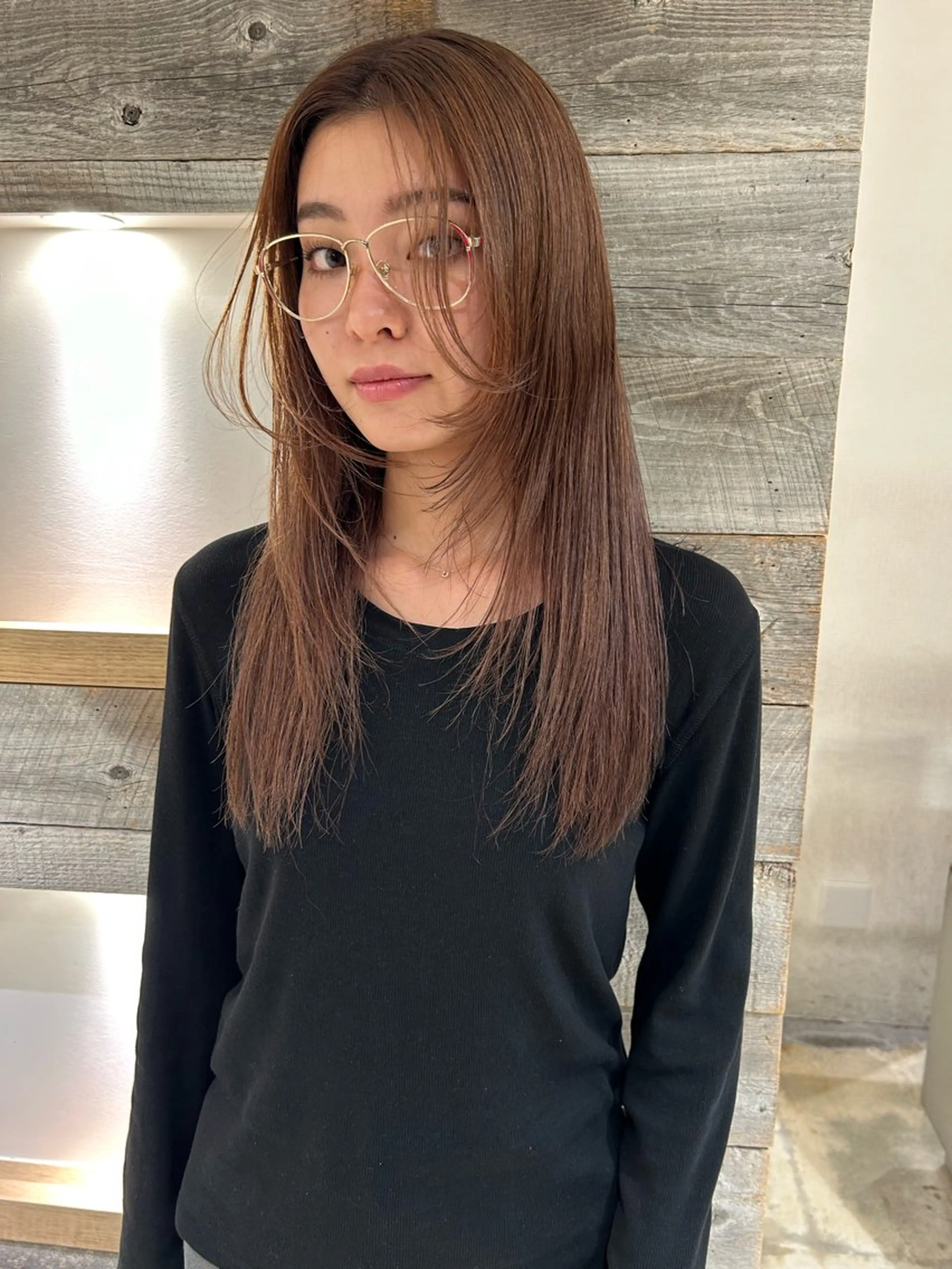 セミロング カラー ダブルカラー カット ヘアカラー トリートメント 村上雅人 ナチュラルモードのヘアスタイル