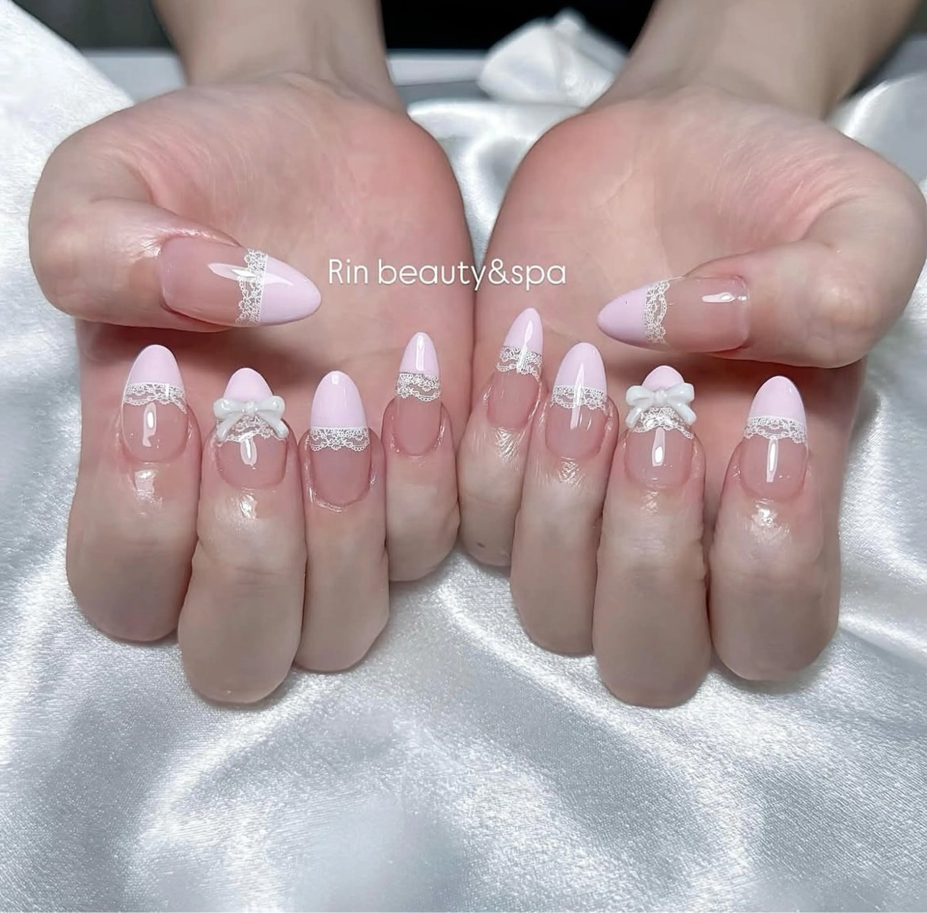 ネイル フレンチネイル ジェルネイル 韓国ネイル マグネットネイル ネイルチップ Rin Nail 新大久保店のネイルデザイン