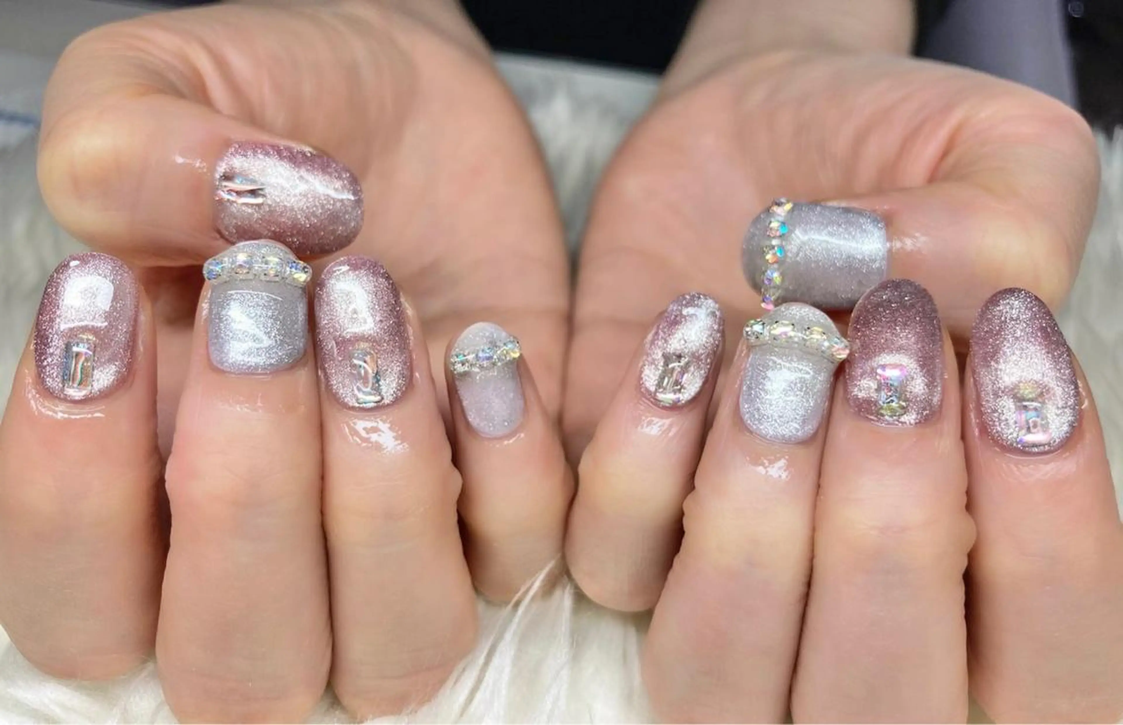 ネイル 長さ出し ジェルネイル 韓国ネイル マグネットネイル 持ち込み ハンドネイル Nail&eye Belire 新宿のネイルデザイン