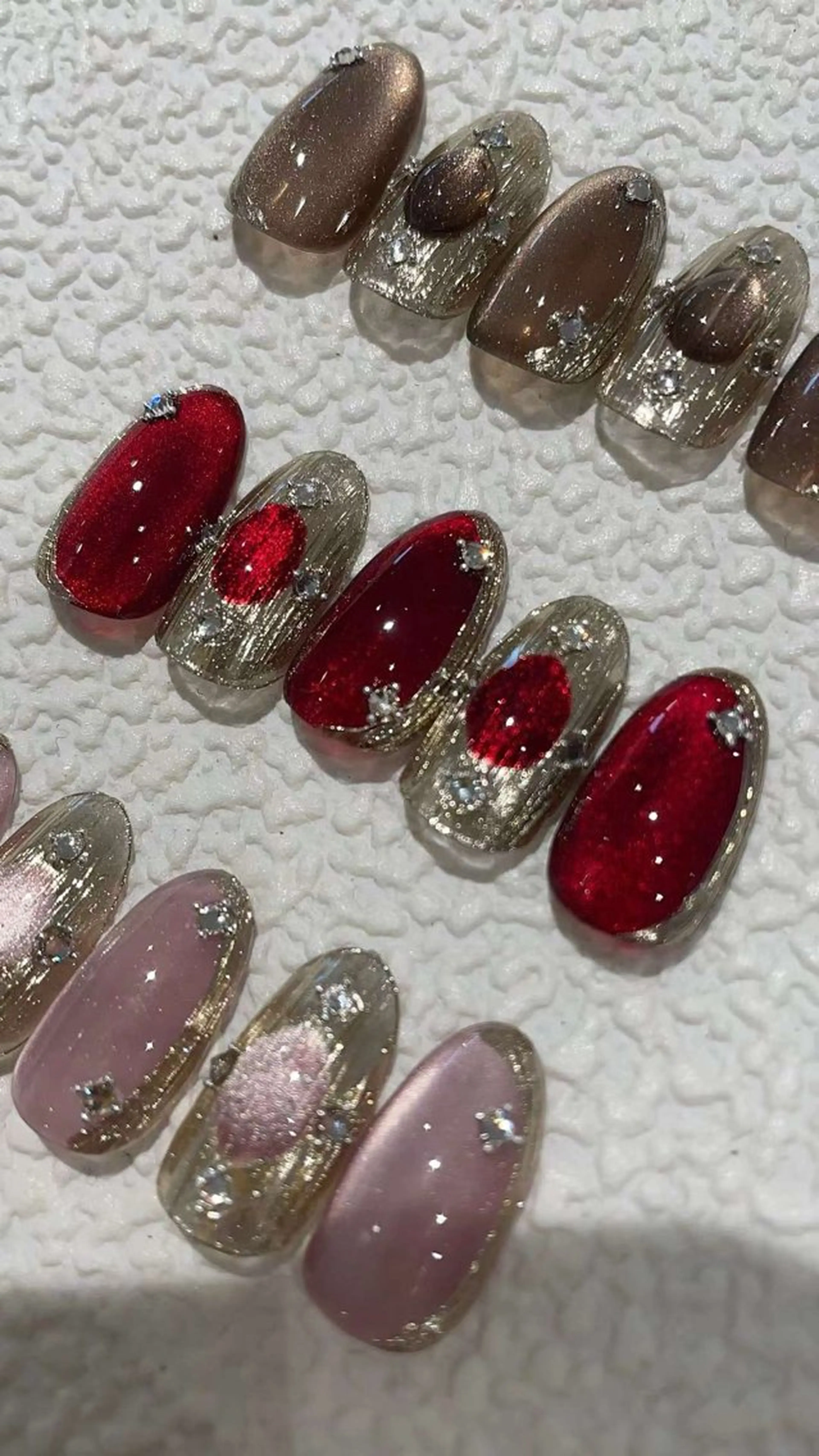 ミディアム ハンドネイル めぐみのネイルサロン スタッフ練習のネイルデザイン