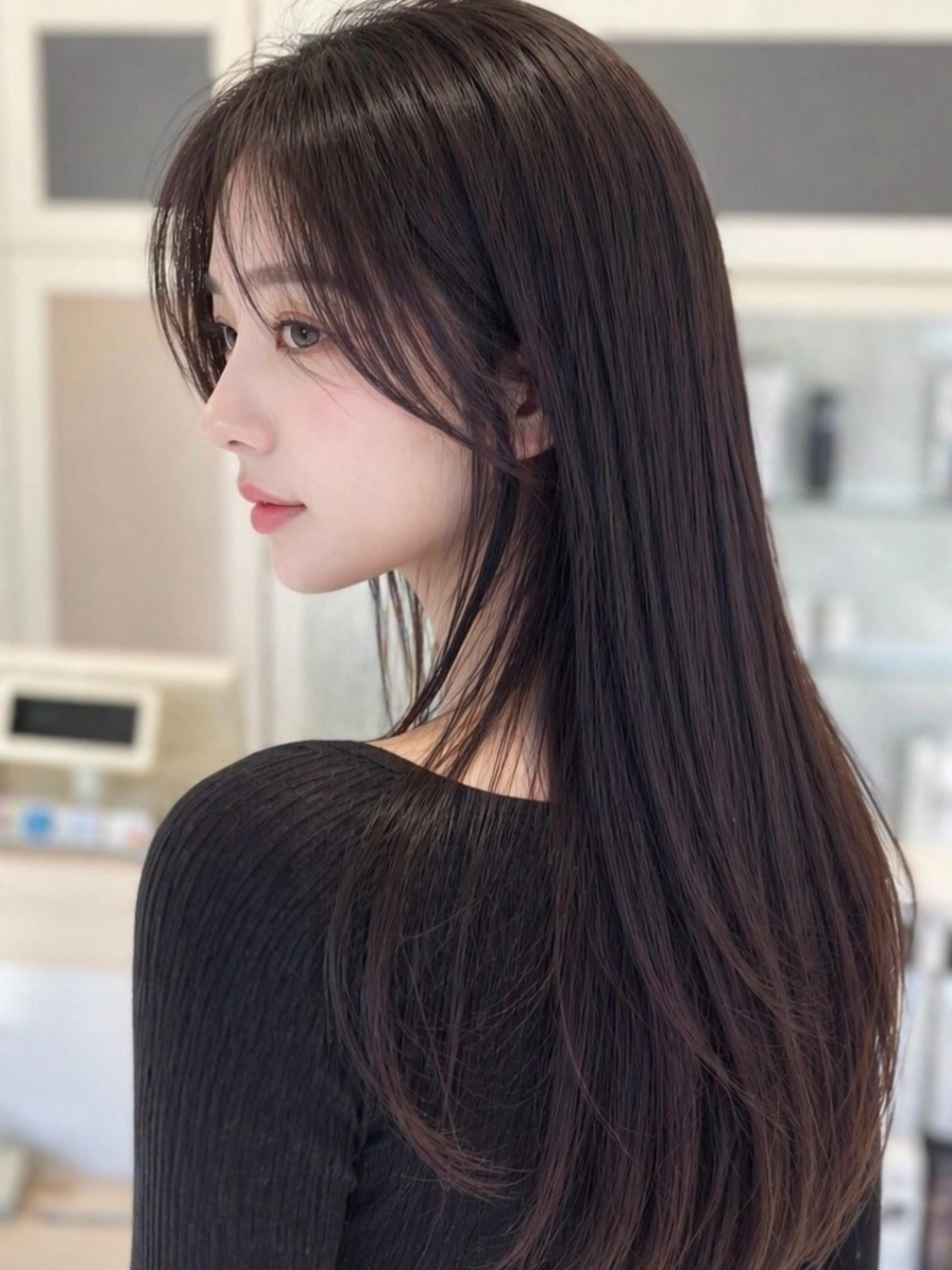 セミロング パーマ カット 縮毛矯正 金子 直樹のヘアスタイル