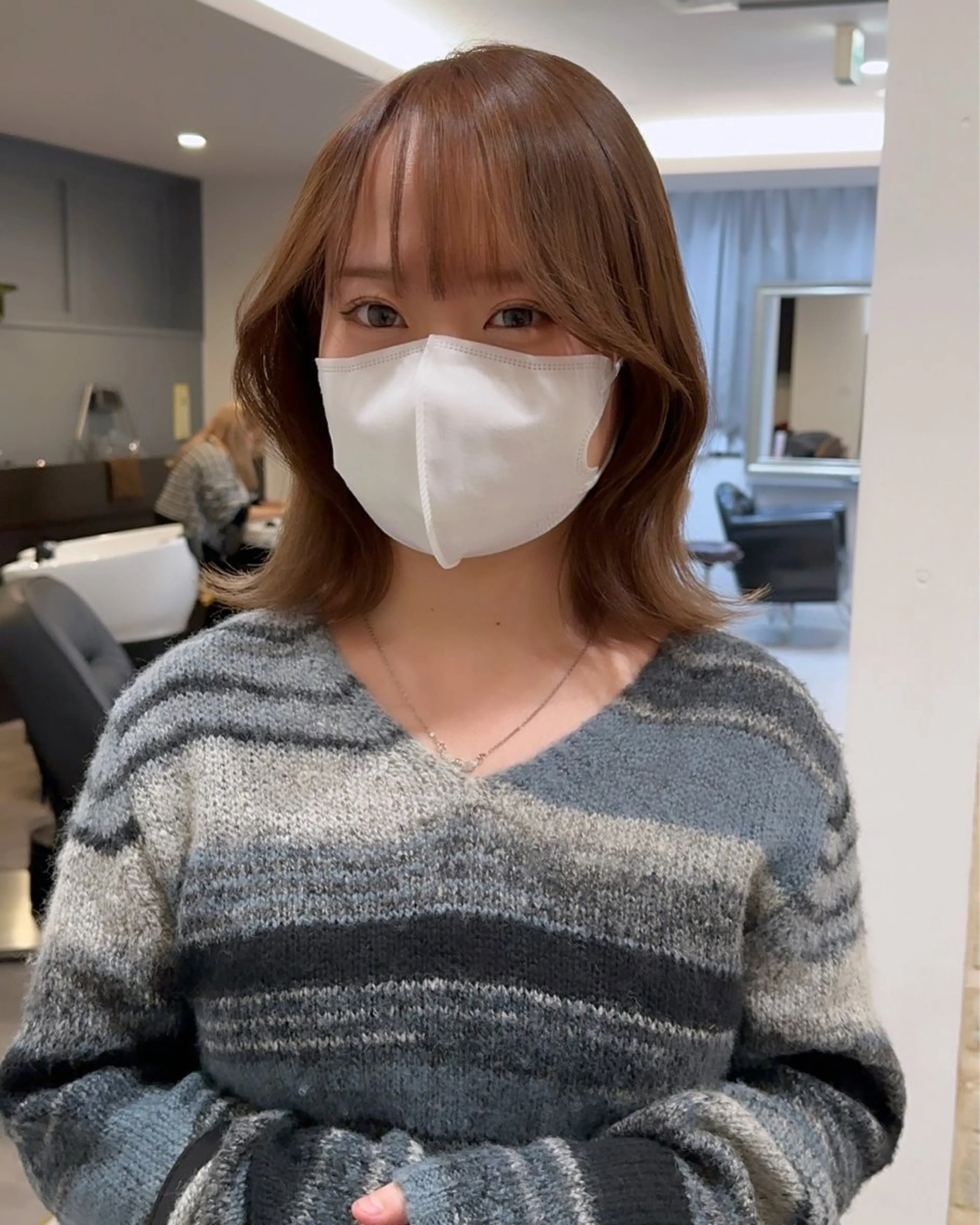 ミディアム ショート/レイヤー/ ボブ/安本和史のヘアスタイル