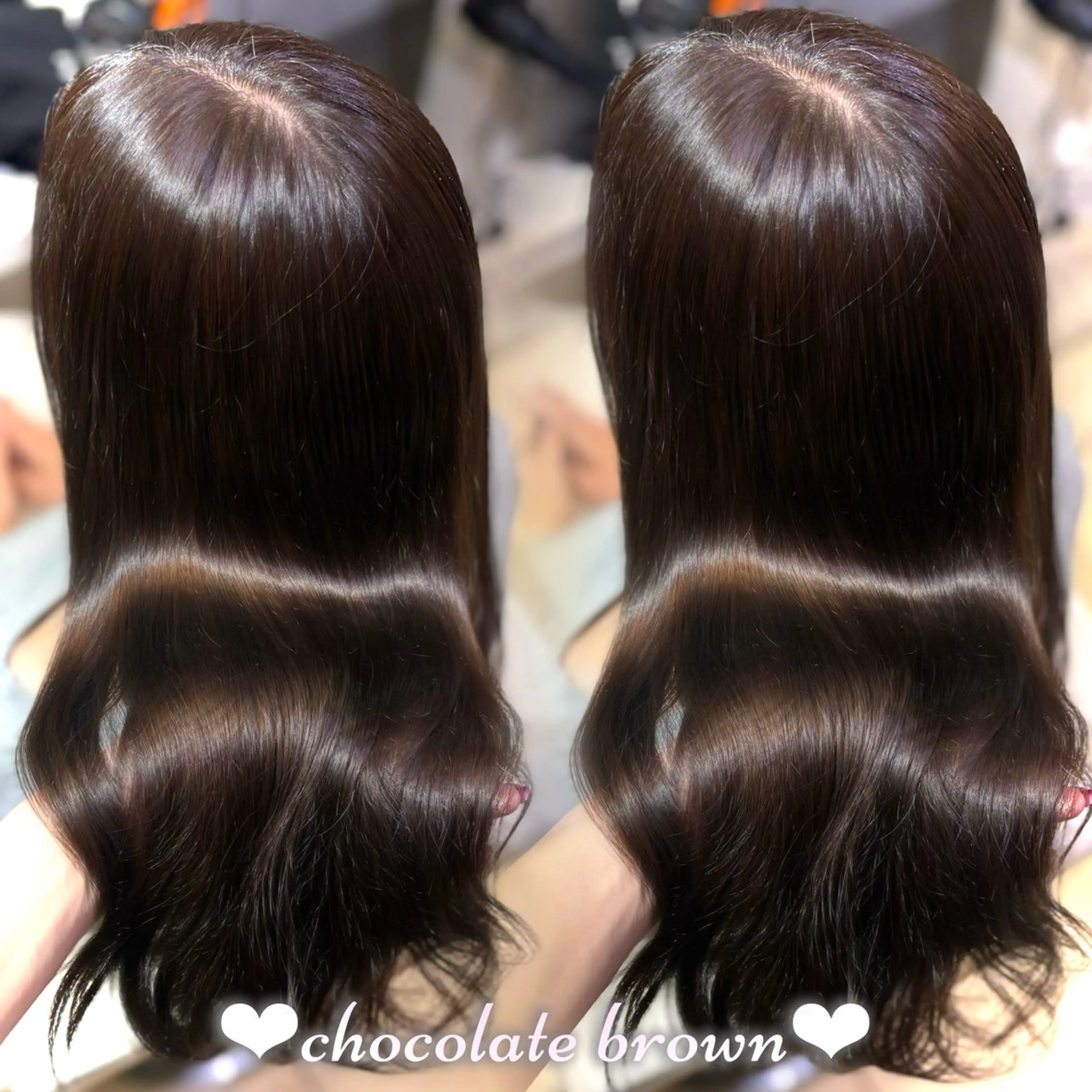ロング カラー ブラウンカラー チョコレートブラウン カット ヘアカラー トリートメント 新宿/艶カラー 🎀エクステKANAのヘアスタイル