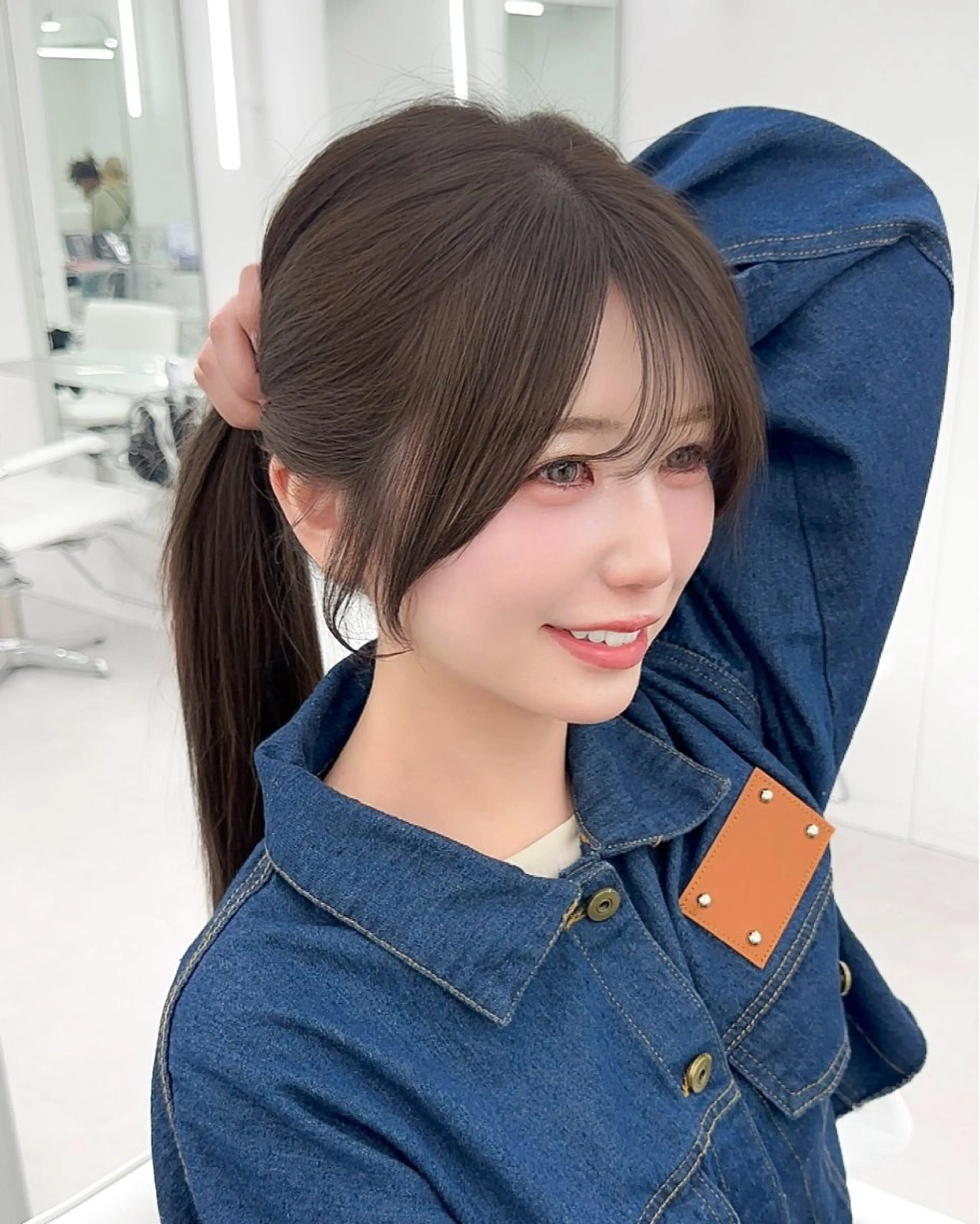セミロング カラー 韓国風ヘア レイヤーカット カット ヘアカラー トリートメント 顔周り特化/韓国ヘア /レイヤー/吉野幸大のヘアスタイル