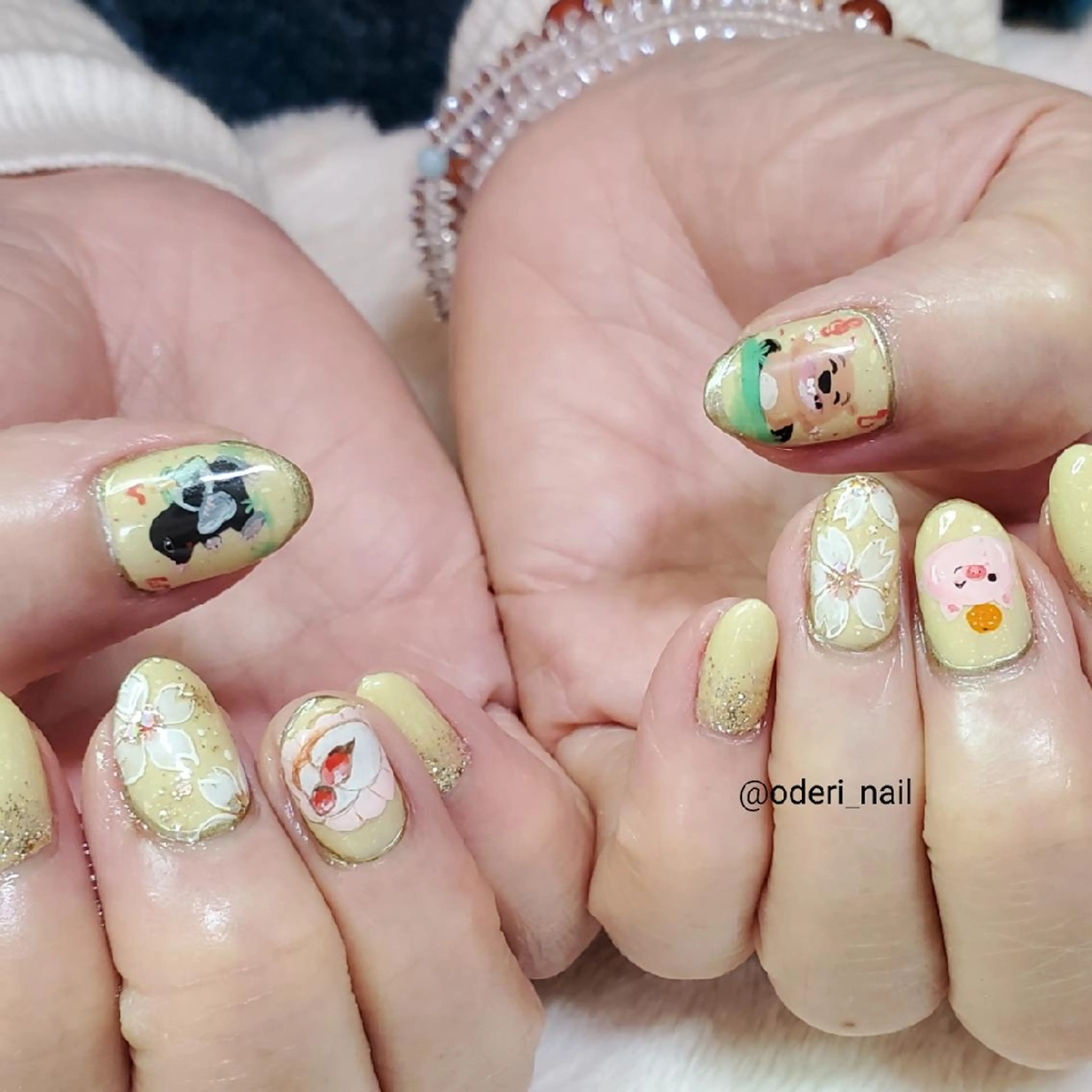 ネイル アートネイル ジェルネイル 春ネイル おで@ oderi_nailのネイルデザイン