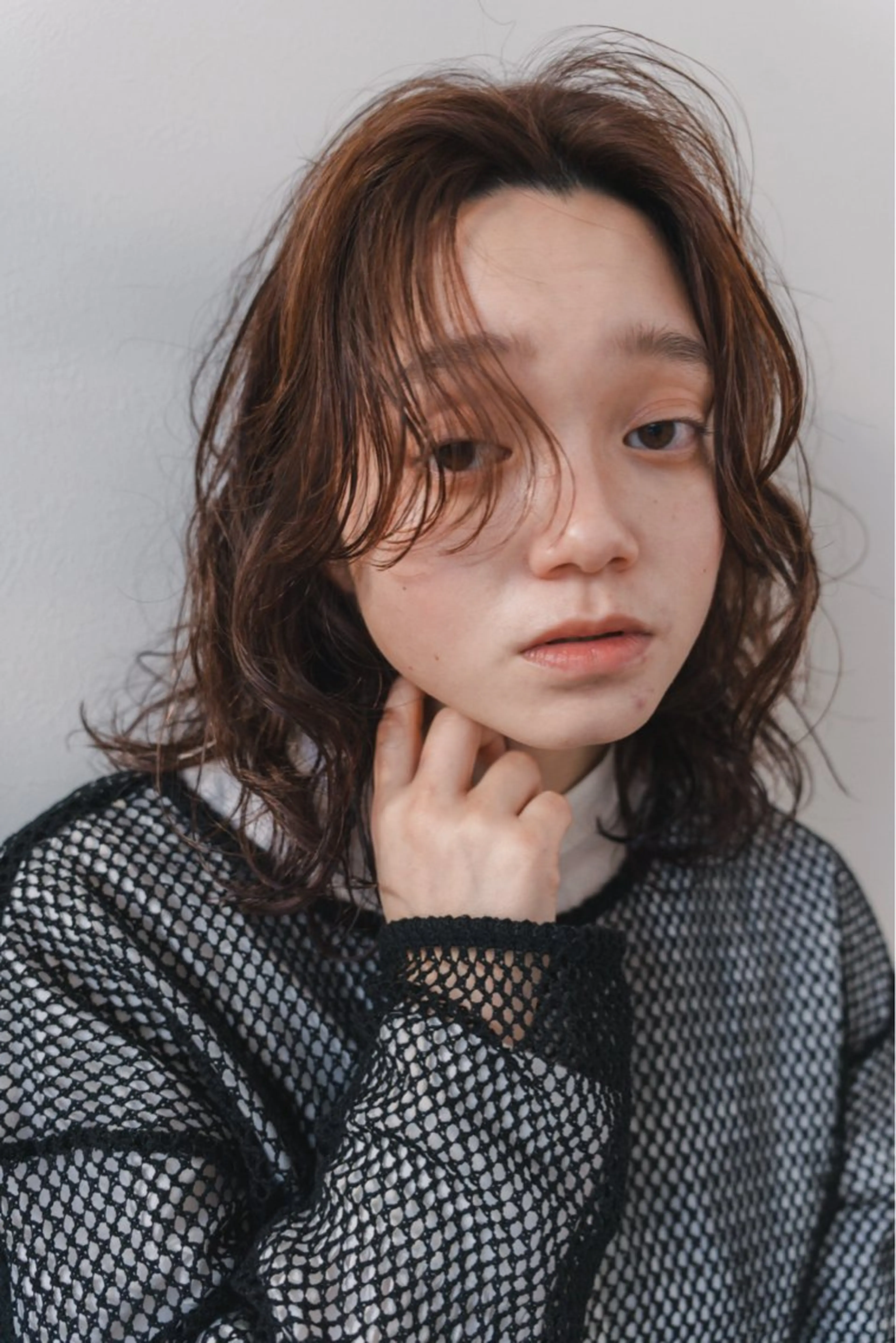 ミディアム パーマ ミディアムパーマ カット パーマ kyon.hair 韓国カットカラーのヘアスタイル