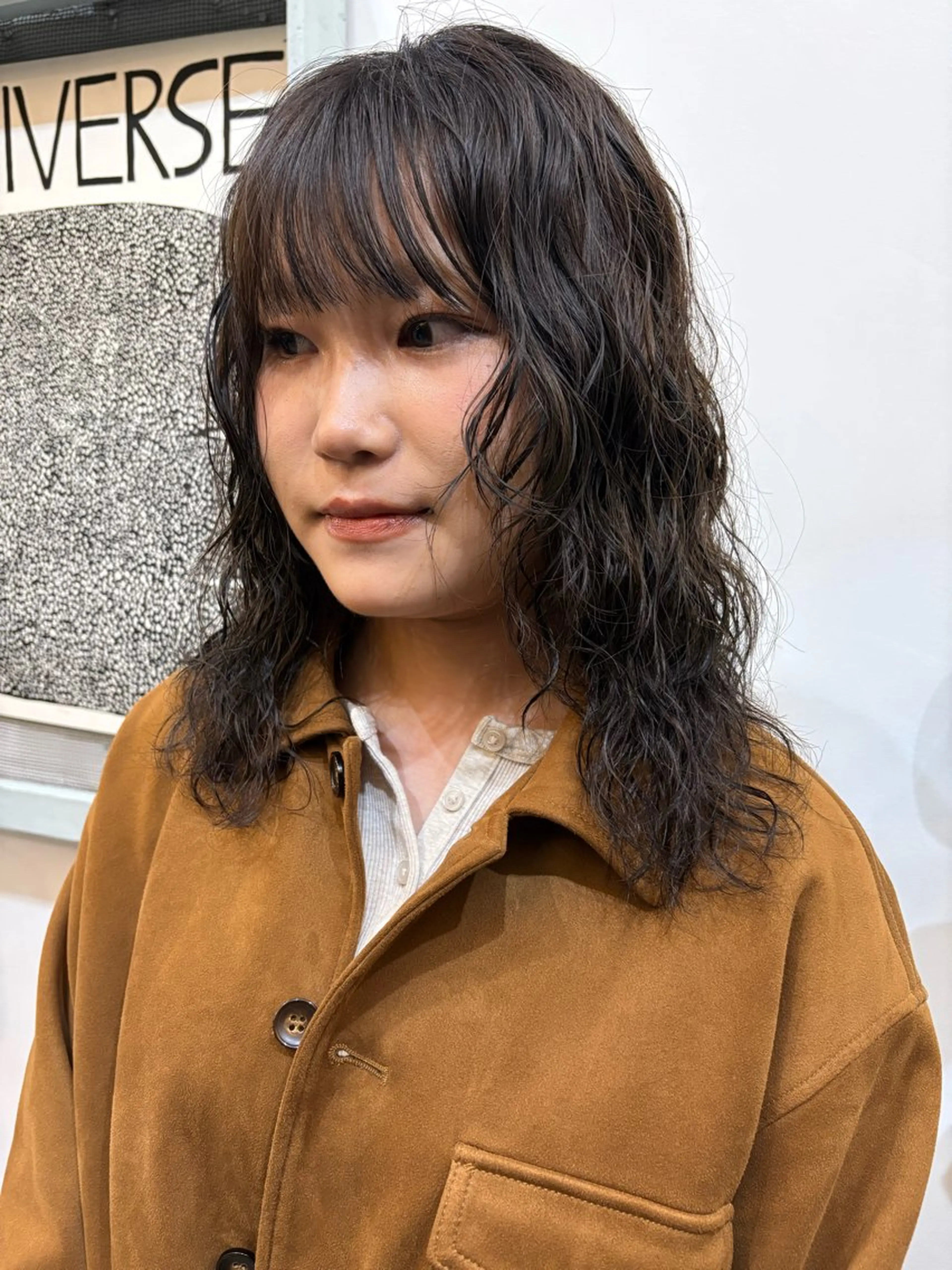 ミディアム カラー パーマ 無料カット/ 癖毛風パーマ/凜のヘアスタイル