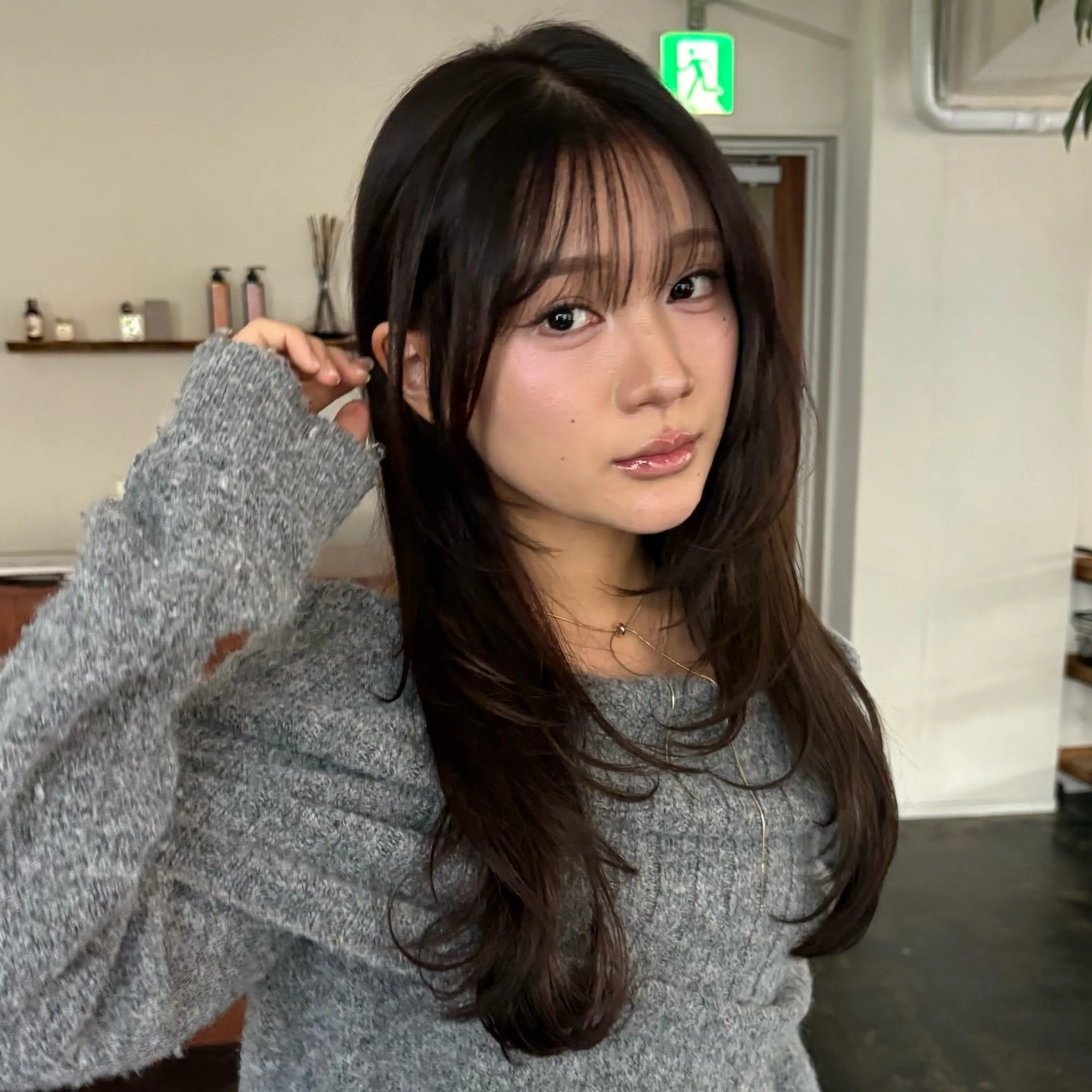 セミロング カット ヘアカラー トリートメント 透明感カラー/顔周り カット/ののか💞のヘアスタイル