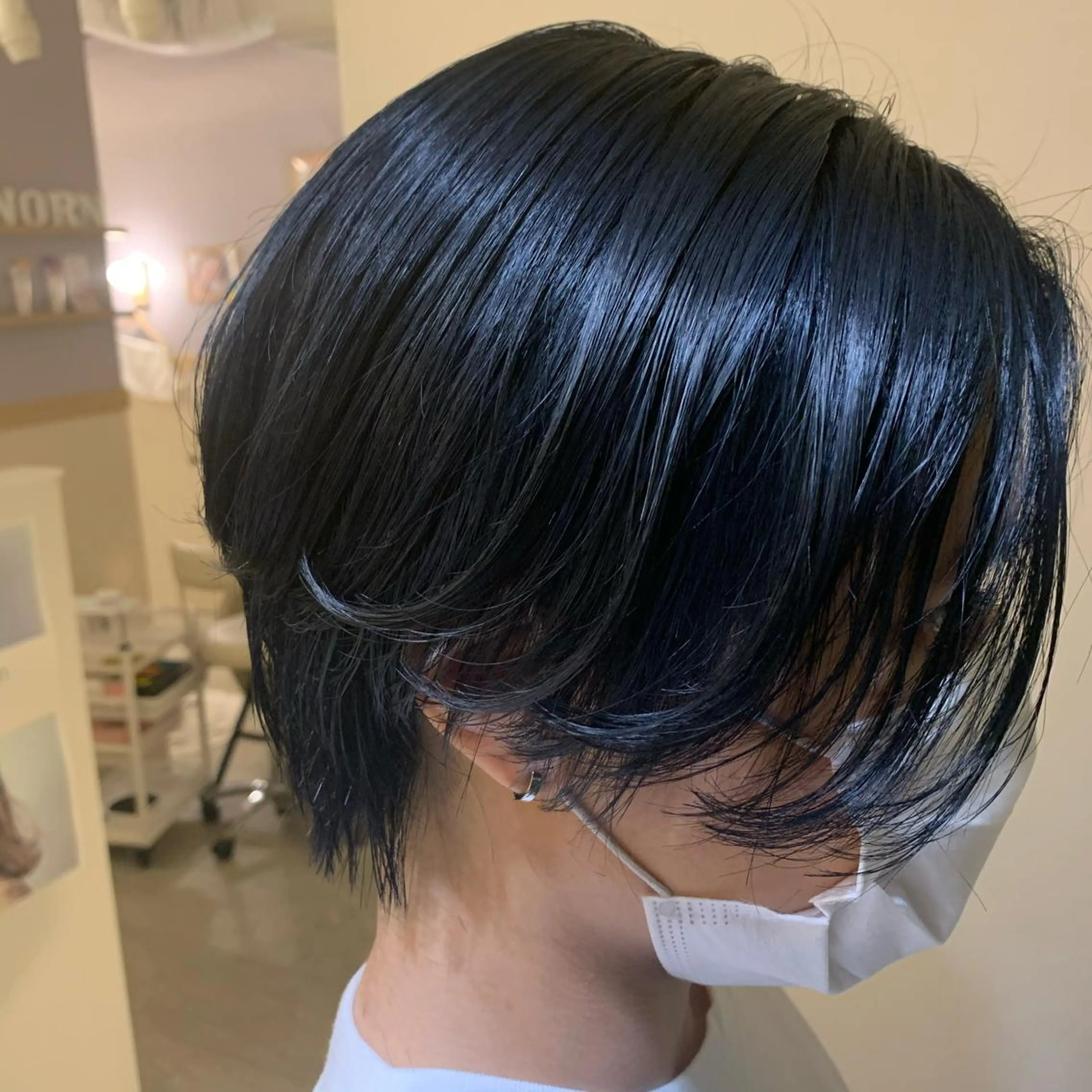 ショート カラー ブルーカラー ネイビーカラー 早稲田/ショート/ 髪質改善/艶カラーのヘアスタイル