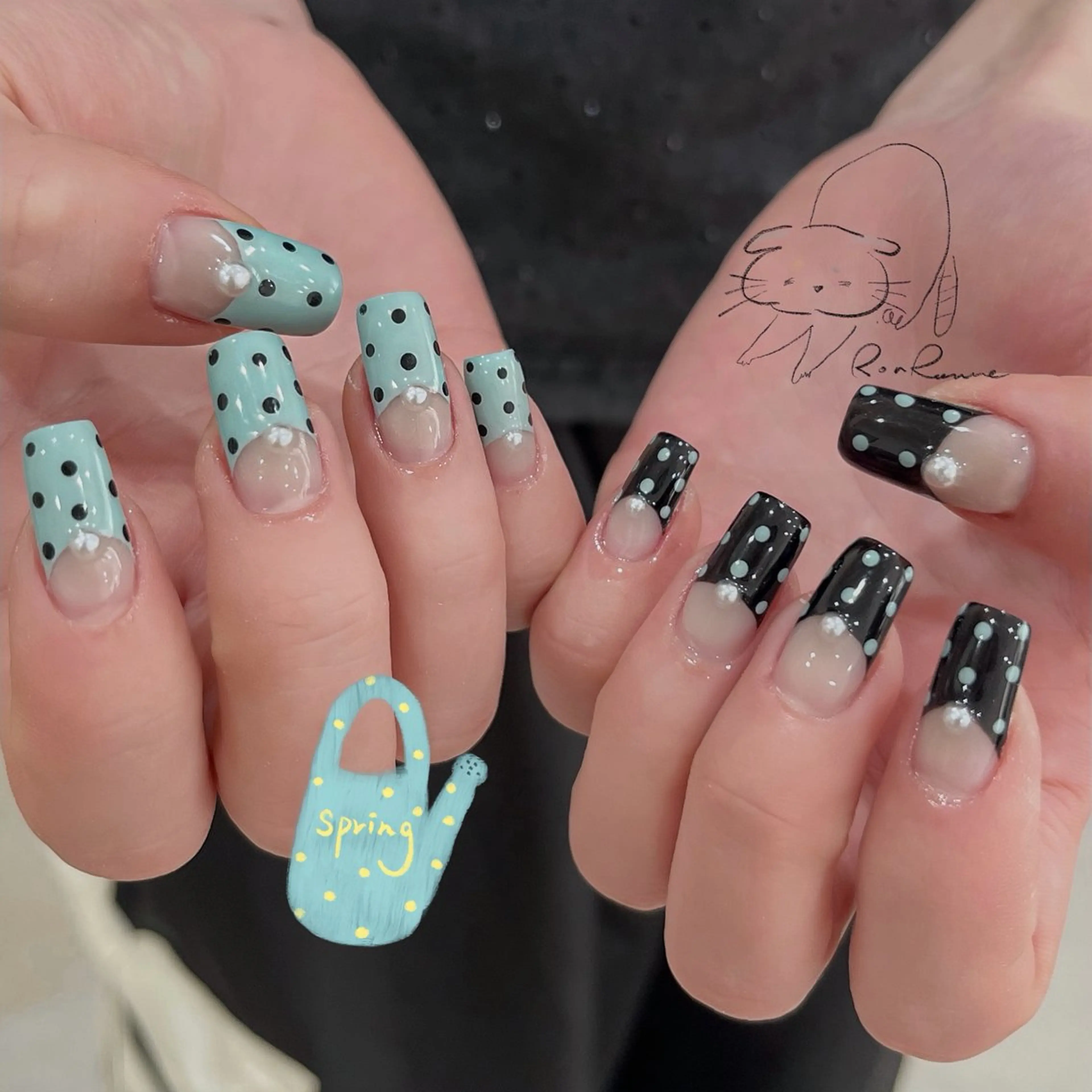 ネイル オーロラネイル 長さ出し フレンチネイル ジェルネイル ミラーネイル ハンドネイル Cho Artネイル所属・ronronne .のネイルデザイン