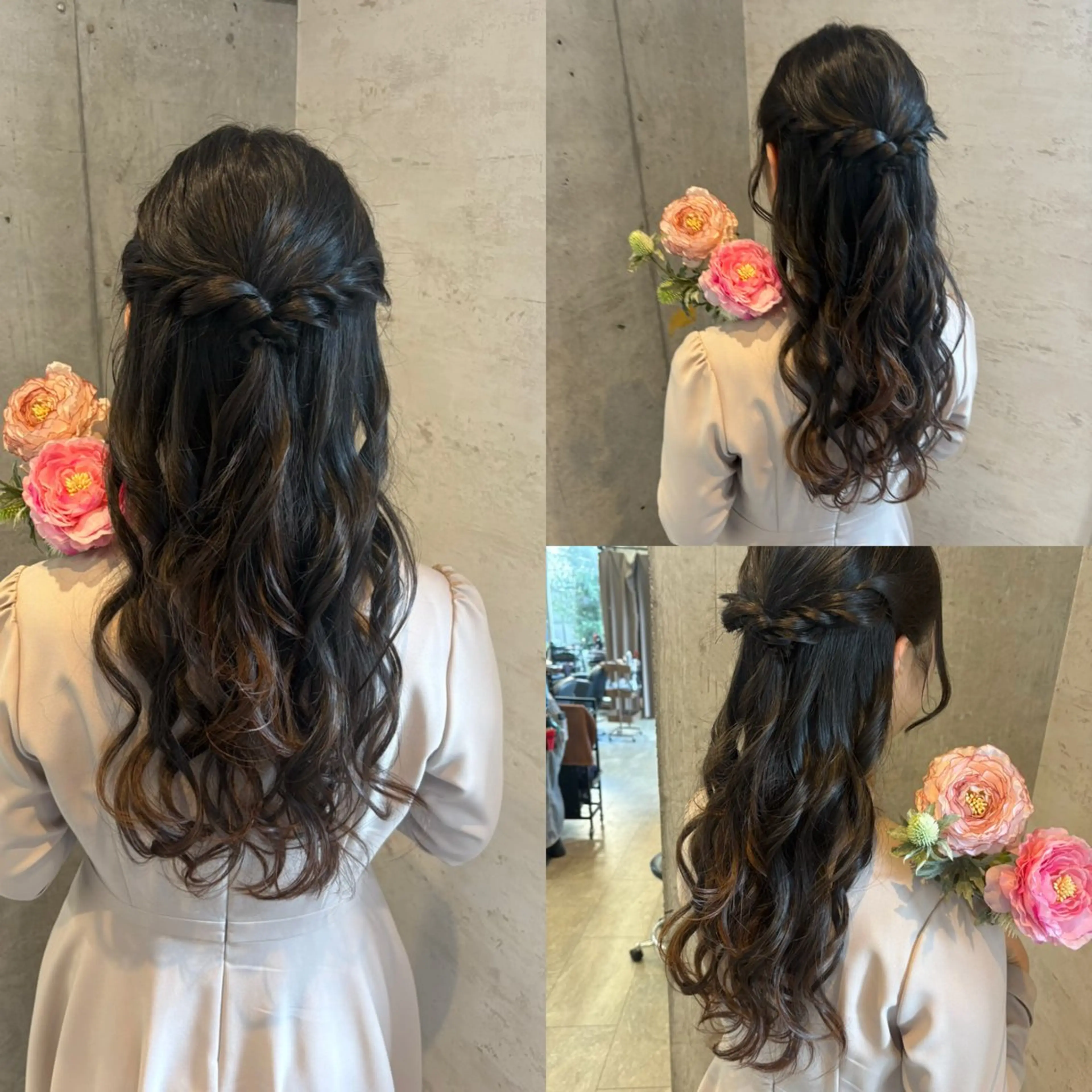 ロング ヘアアレンジ ハーフアップ 美髪× ヘアセット✨Araiのヘアスタイル