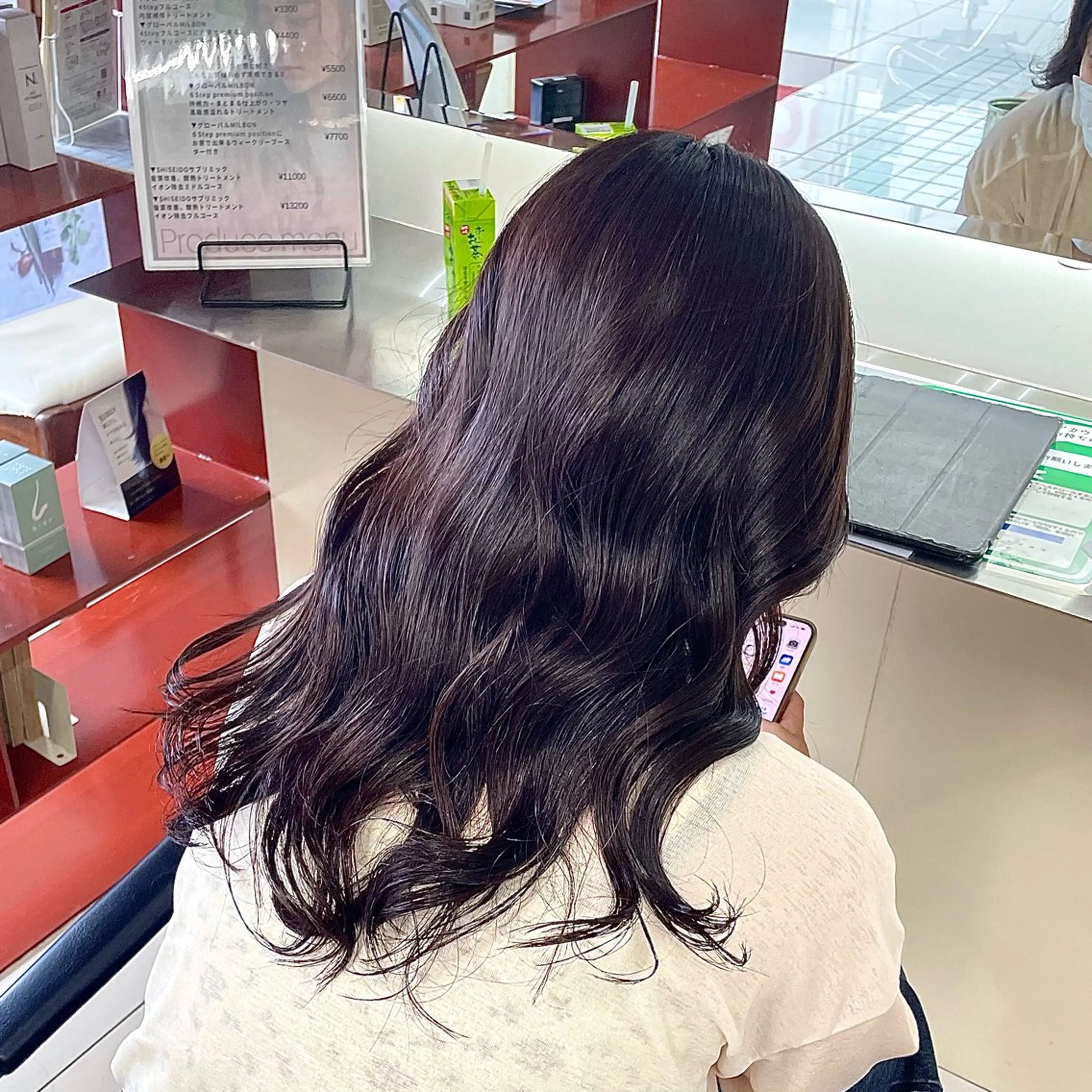 🌀巻き仕上げ🌀メンテナンスカット+髪質改善カラー💨の写真