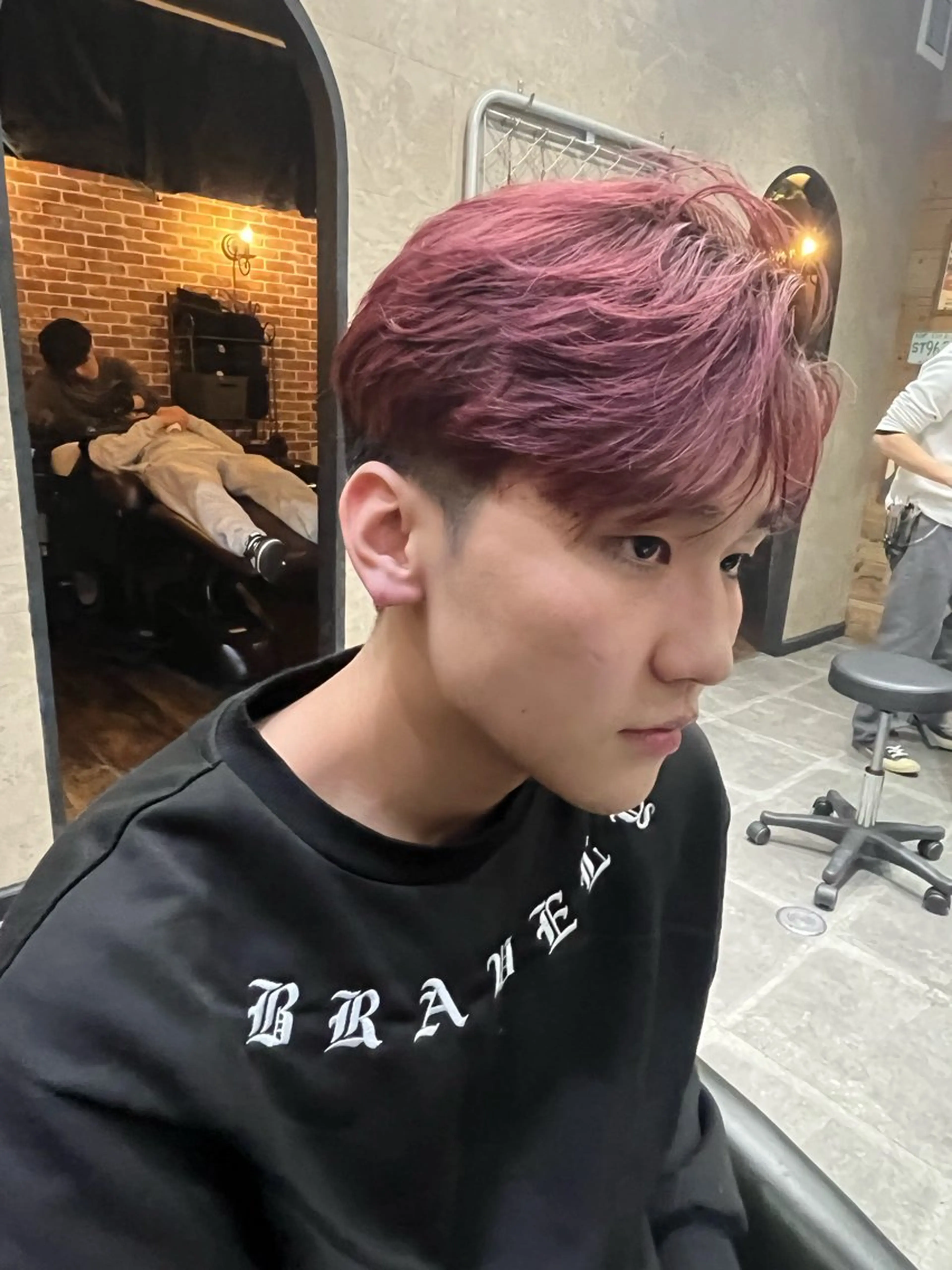 カラー メンズ レッドカラー メンズカット/ 嶋本敬心のヘアスタイル