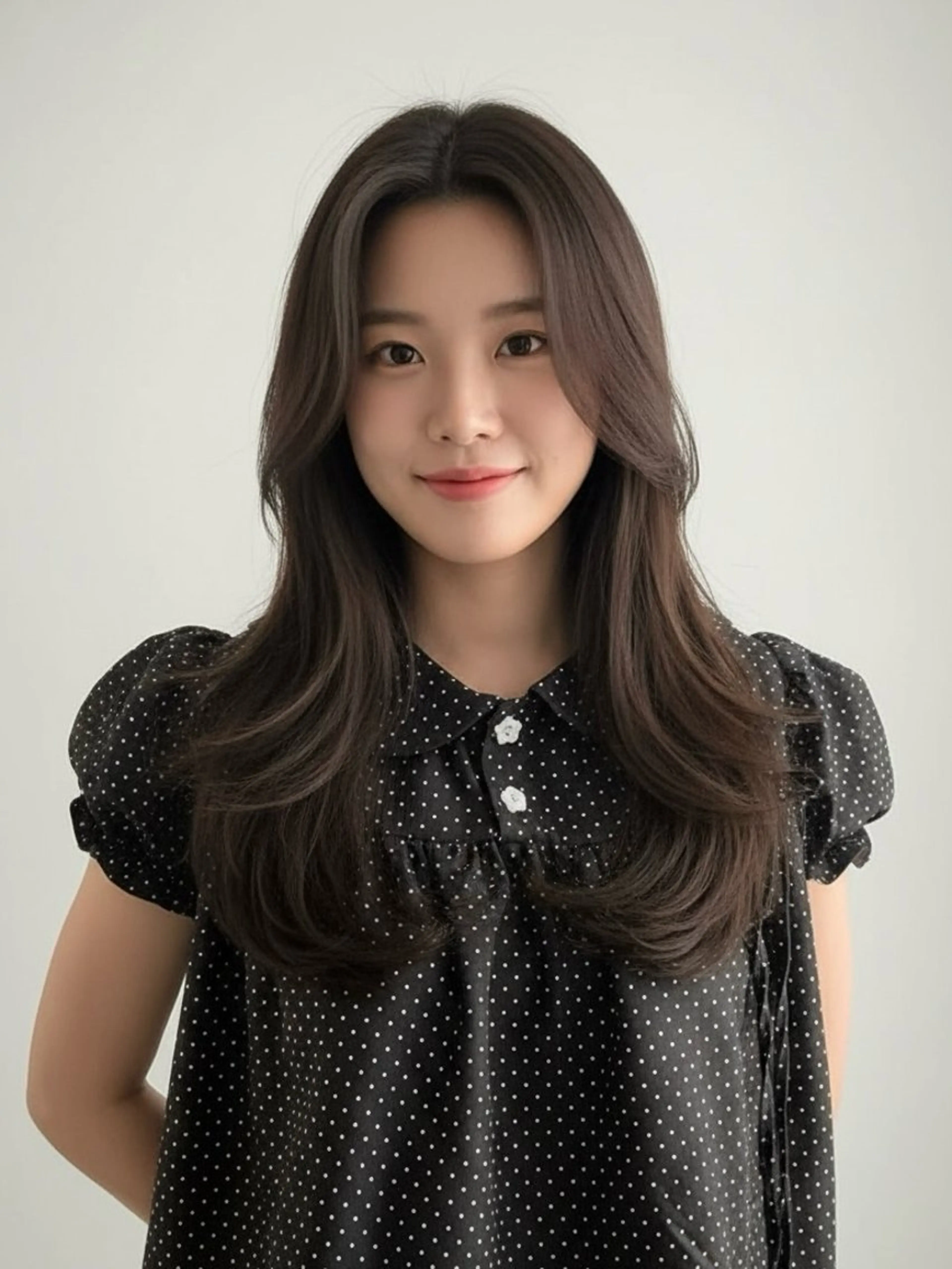セミロング くびれヘア 顔まわりレイヤー 韓国風ヘア レイヤーカット 小顔カット カット ヘアカラー 韓国レイヤーカット 🫧大阪梅田レイヤーのヘアスタイル