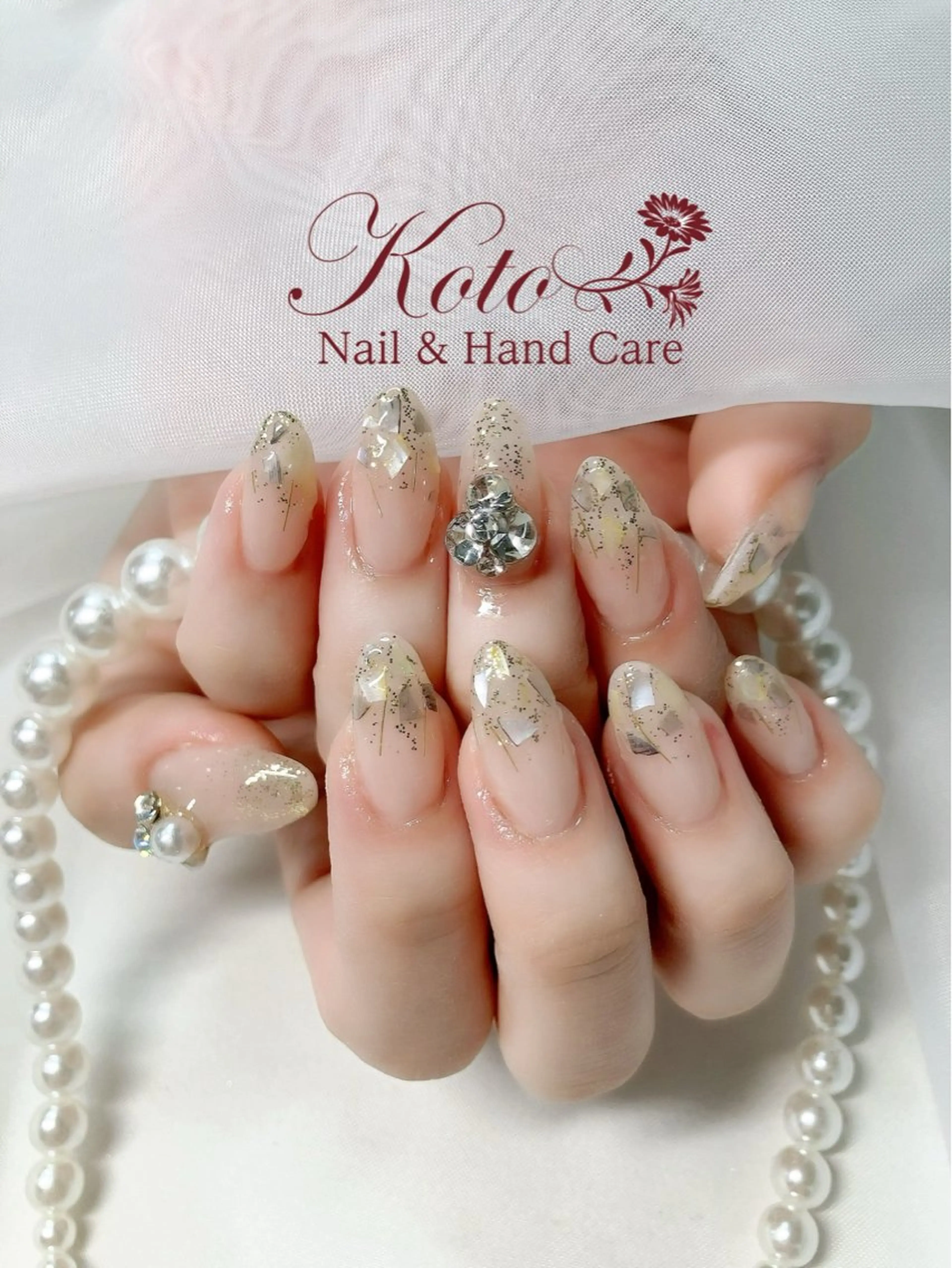 ネイル 長さ出し ジェルネイル 持ち込み ニュアンスネイル 赤色 ハンドネイル Nail Salon KOTOのネイルデザイン