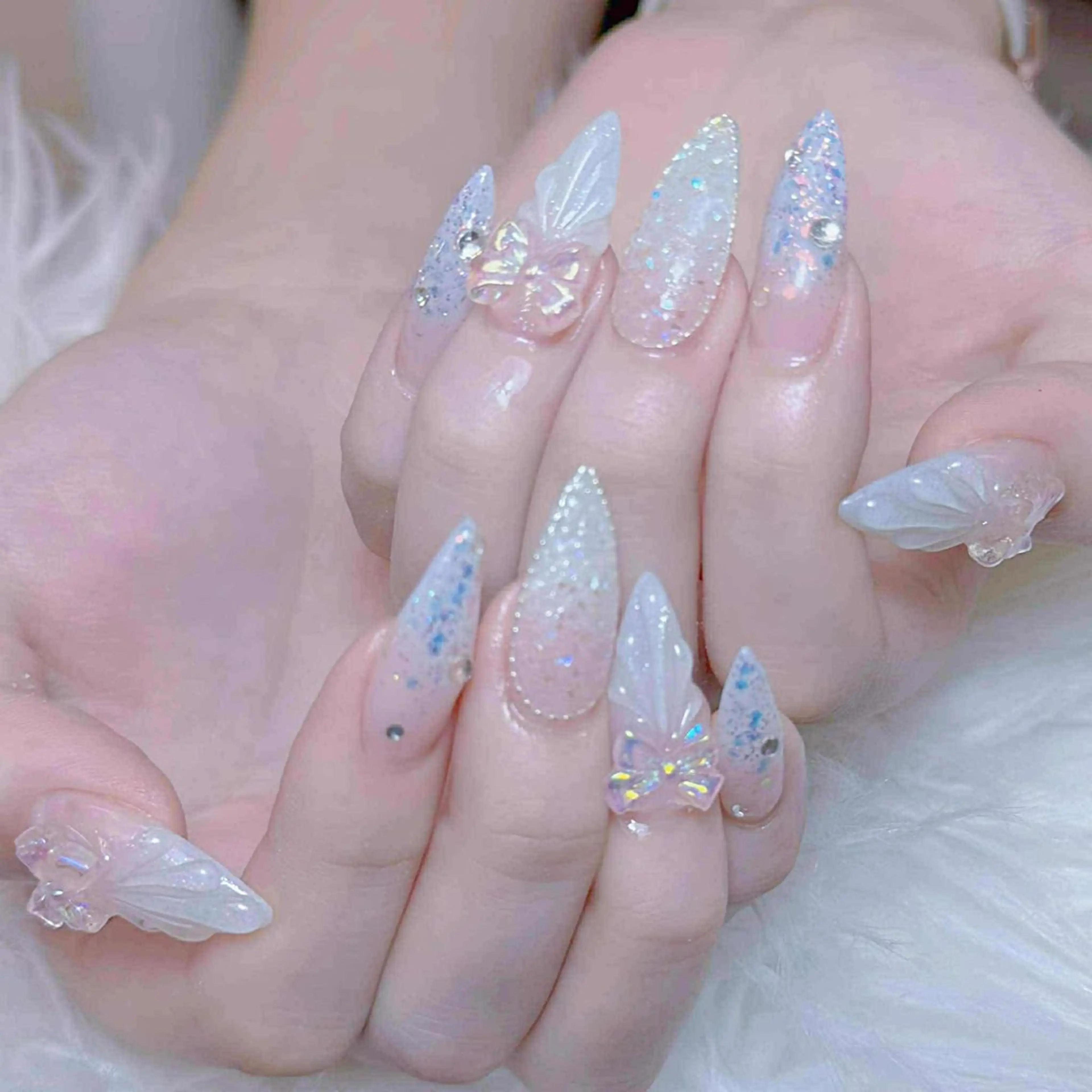 ネイル チークネイル 長さ出し フットネイル マグネットネイル 持ち込み ハンドネイル ANH NAIL ゴテゴテ専門店💎のネイルデザイン