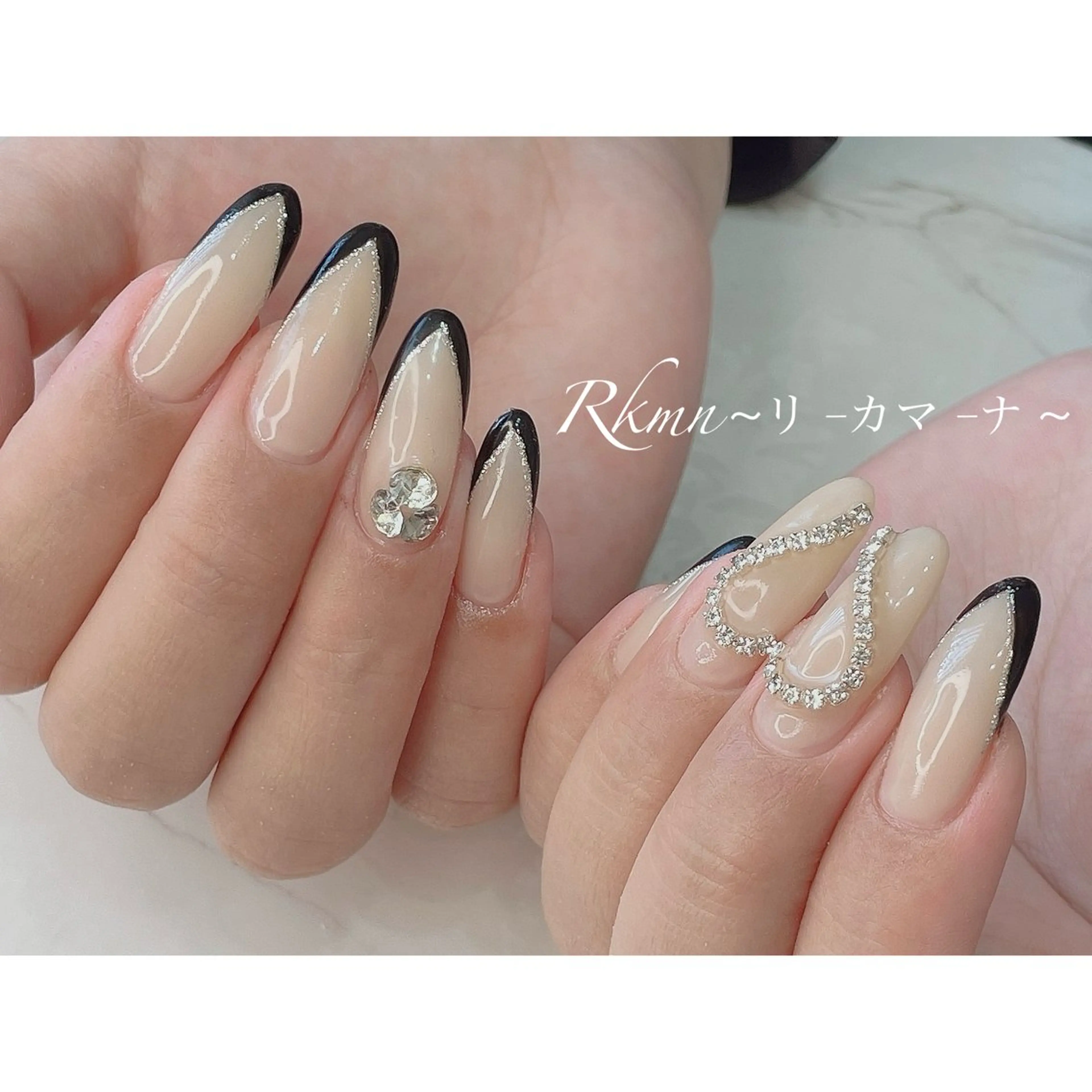 ネイル アートネイル フレンチネイル ハート 春ネイル ハンドネイル フットネイル ハンドケア Rkmn ~リ-カマ-ナ~のネイルデザイン