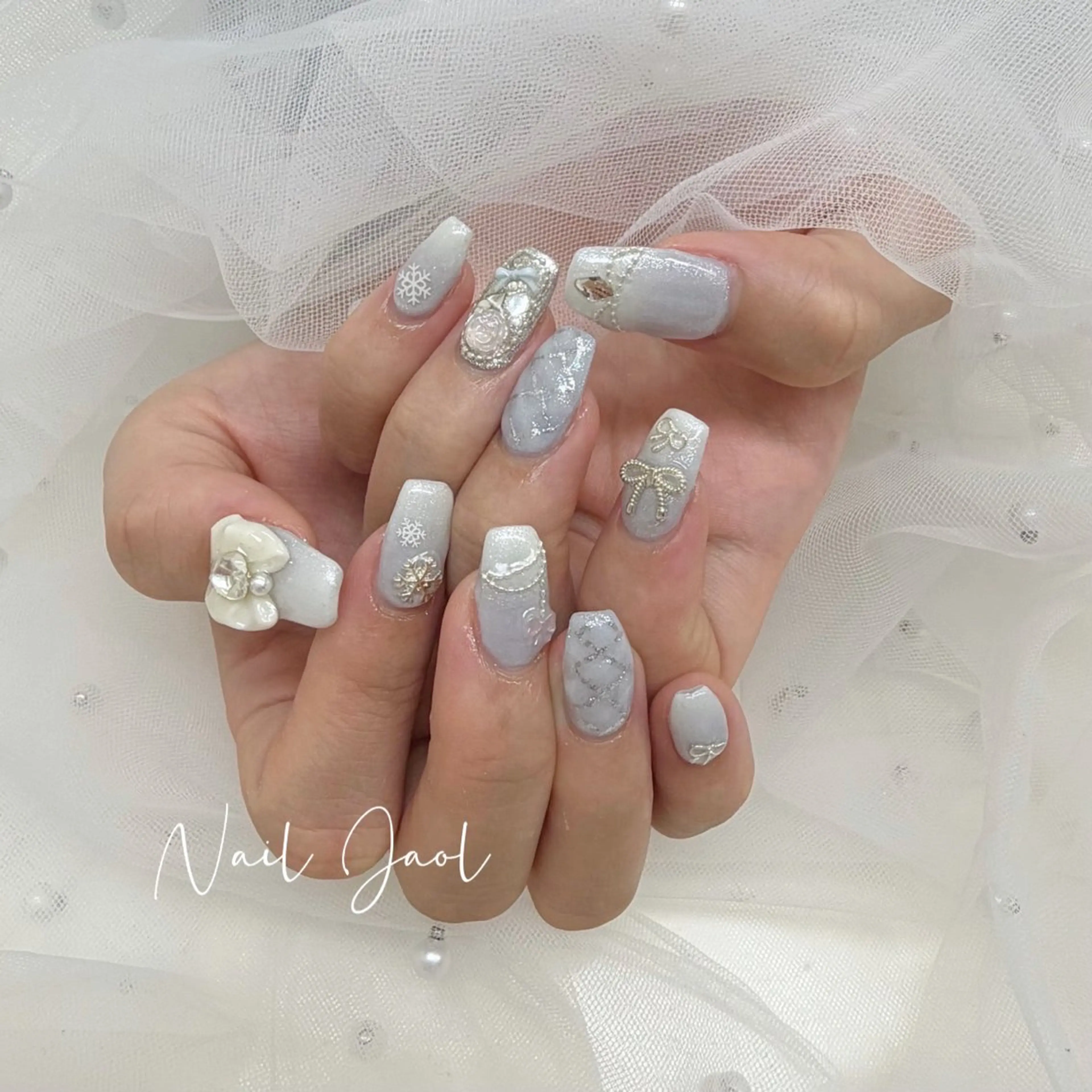 セミロング 韓国風ヘア ハンドネイル nail jaol池袋店所属・ネイルJaol 池袋のネイルデザイン