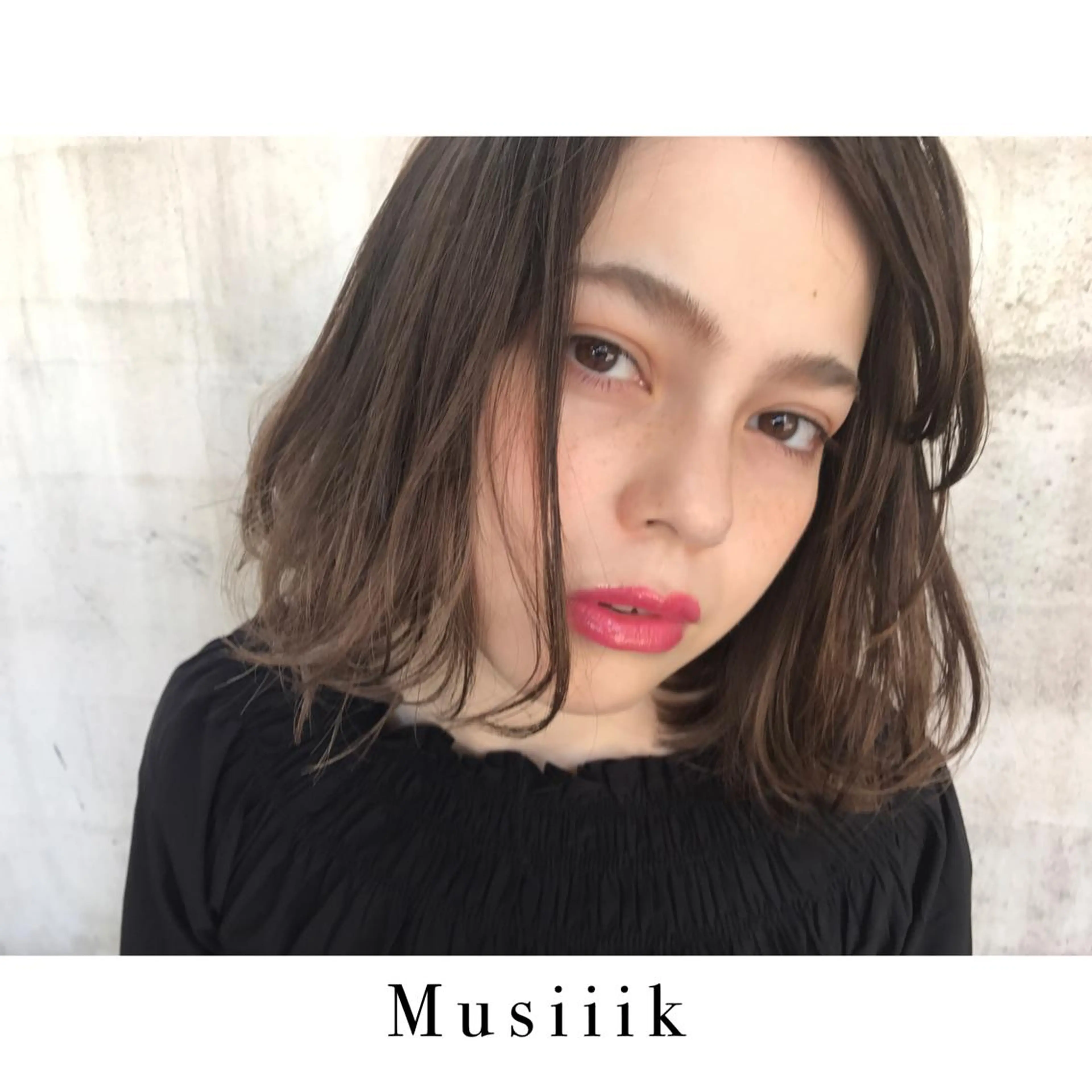 ミディアム パーマ ミディアムパーマ 伸ばしかけ ヘアカラー トリートメント Musiiik hairのヘアスタイル