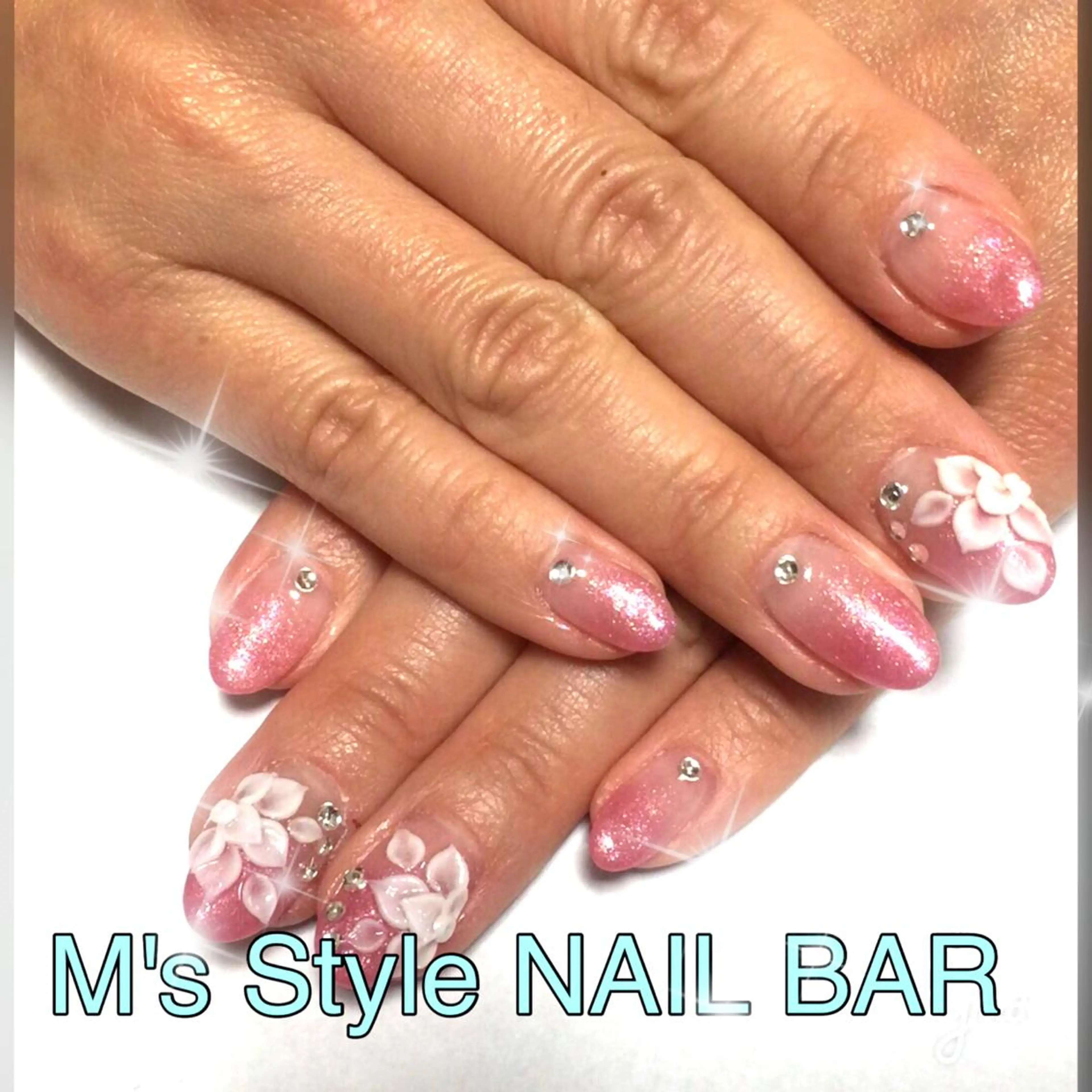 ネイル 成人式 入学式 グラデーション 卒業式 ピンク ハンドネイル M's Style NAIL BARのネイルデザイン