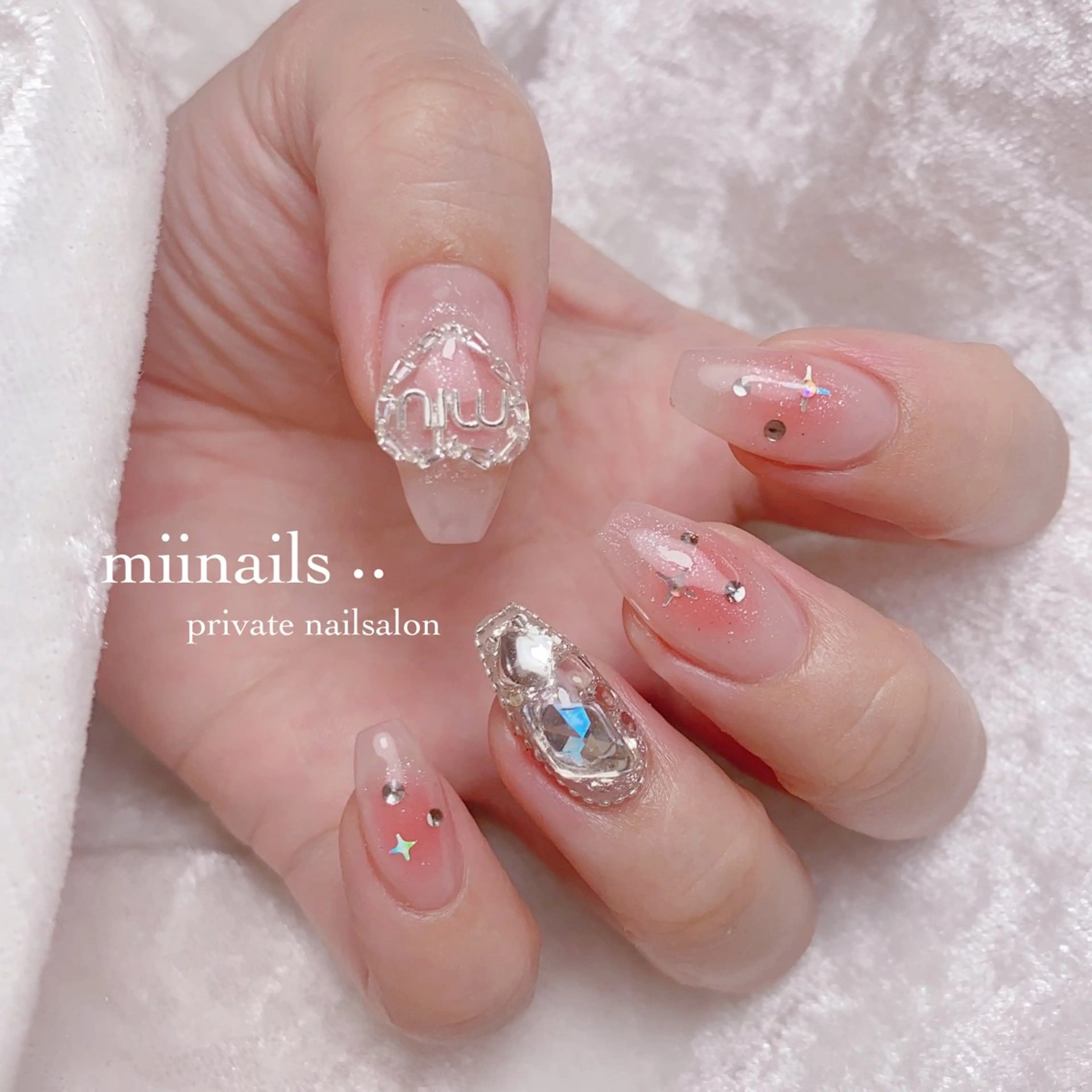 ネイル フレンチネイル 韓国ネイル ワンホンネイル ハンドネイル nailsalon miinailsのネイルデザイン