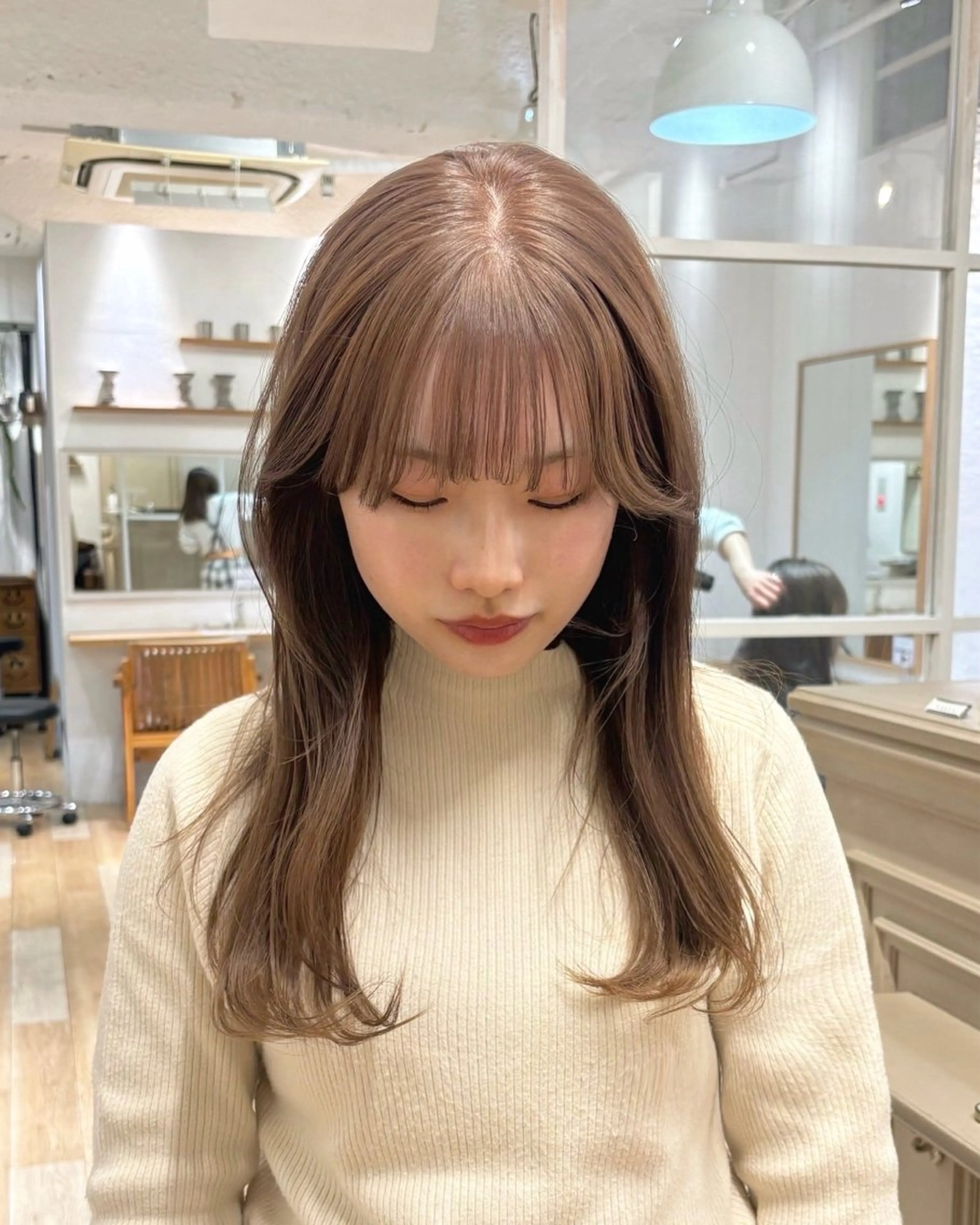 ミディアム カラー カット ヘアカラー トリートメント オリーブ/縮毛♡ Natsuno🩰のヘアスタイル