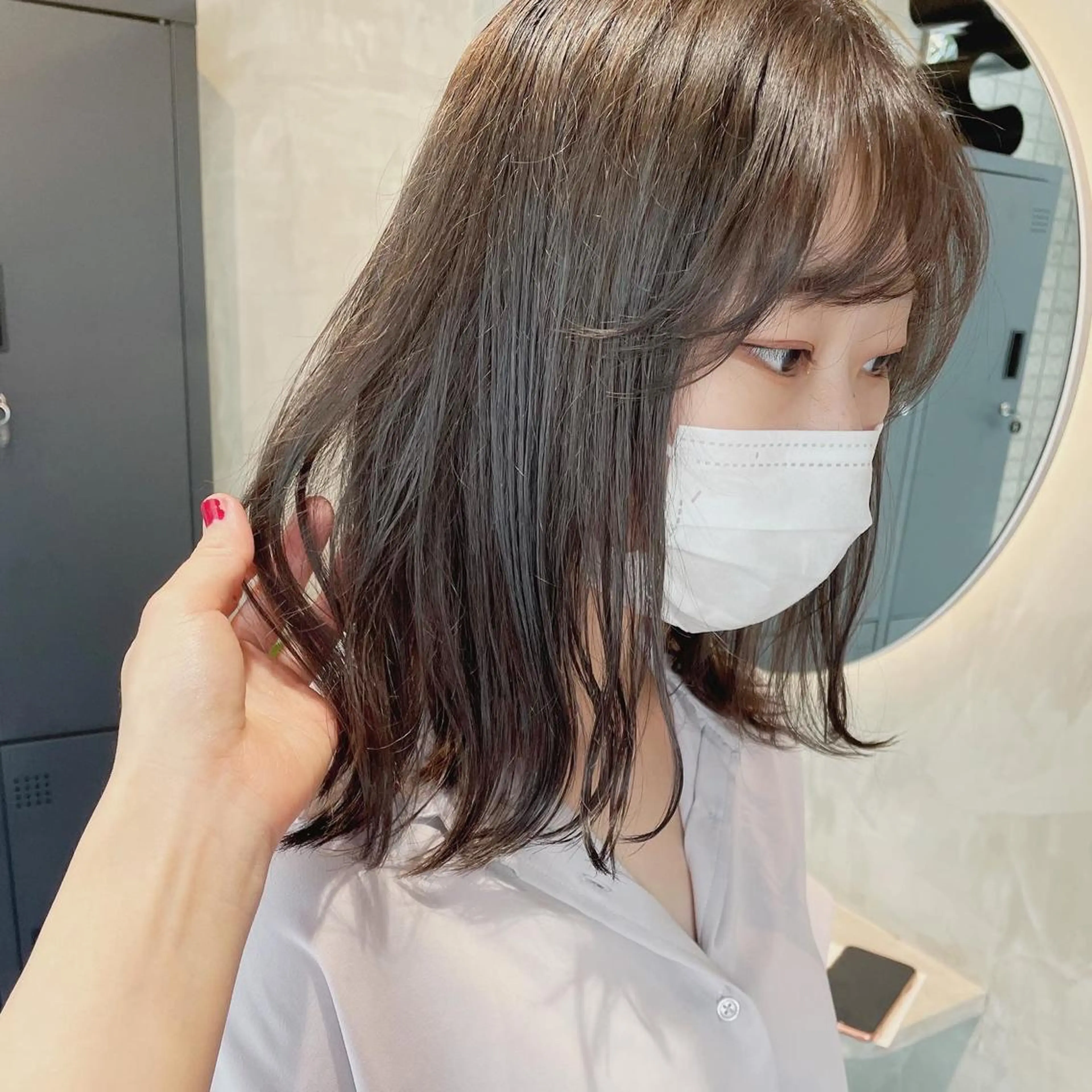 ミディアム カラー カット ヘアカラー ヤマモト マイのヘアスタイル