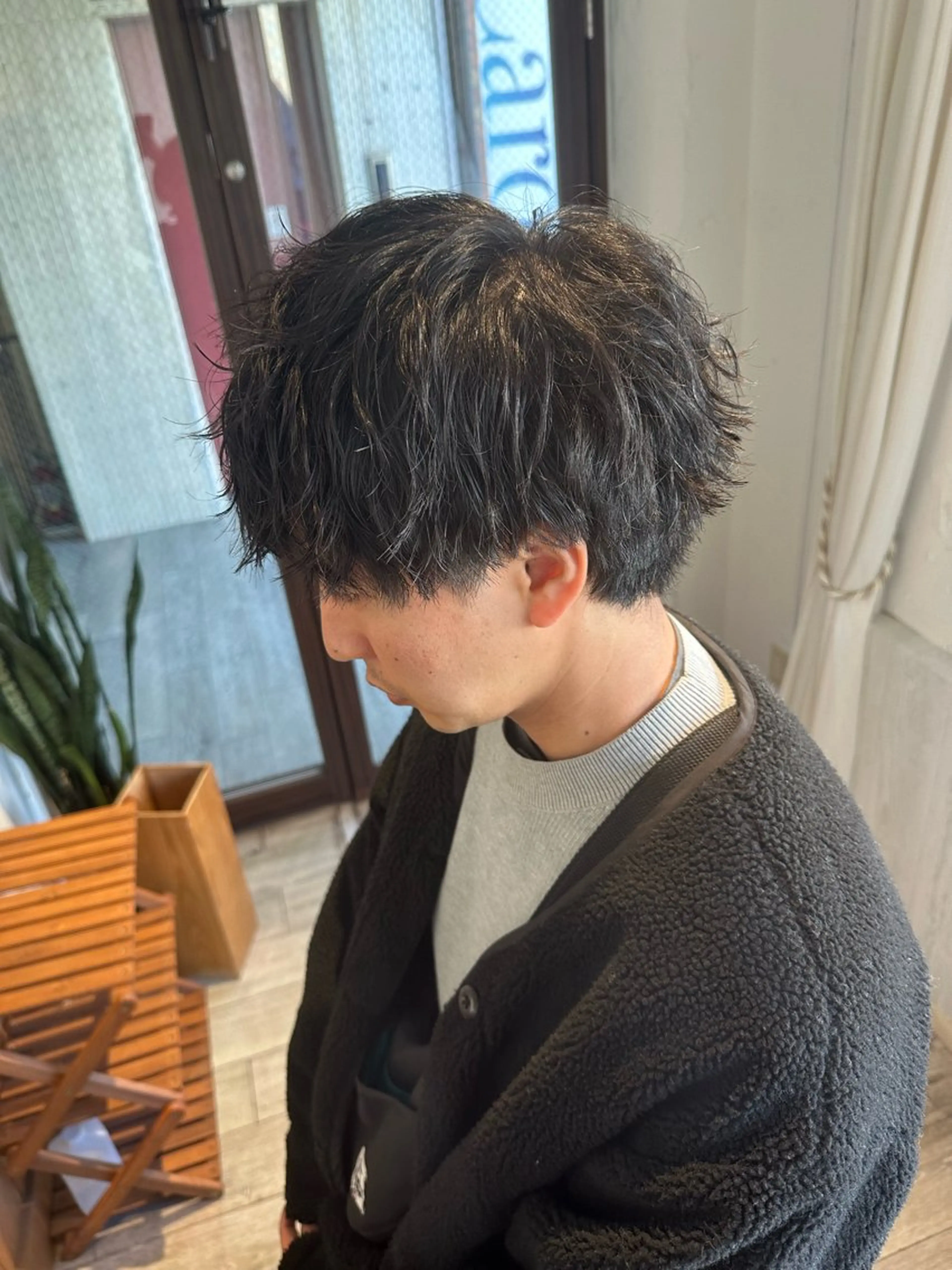 メンズ カット パーマ ブリーチカラー🫧 森　凪沙のヘアスタイル