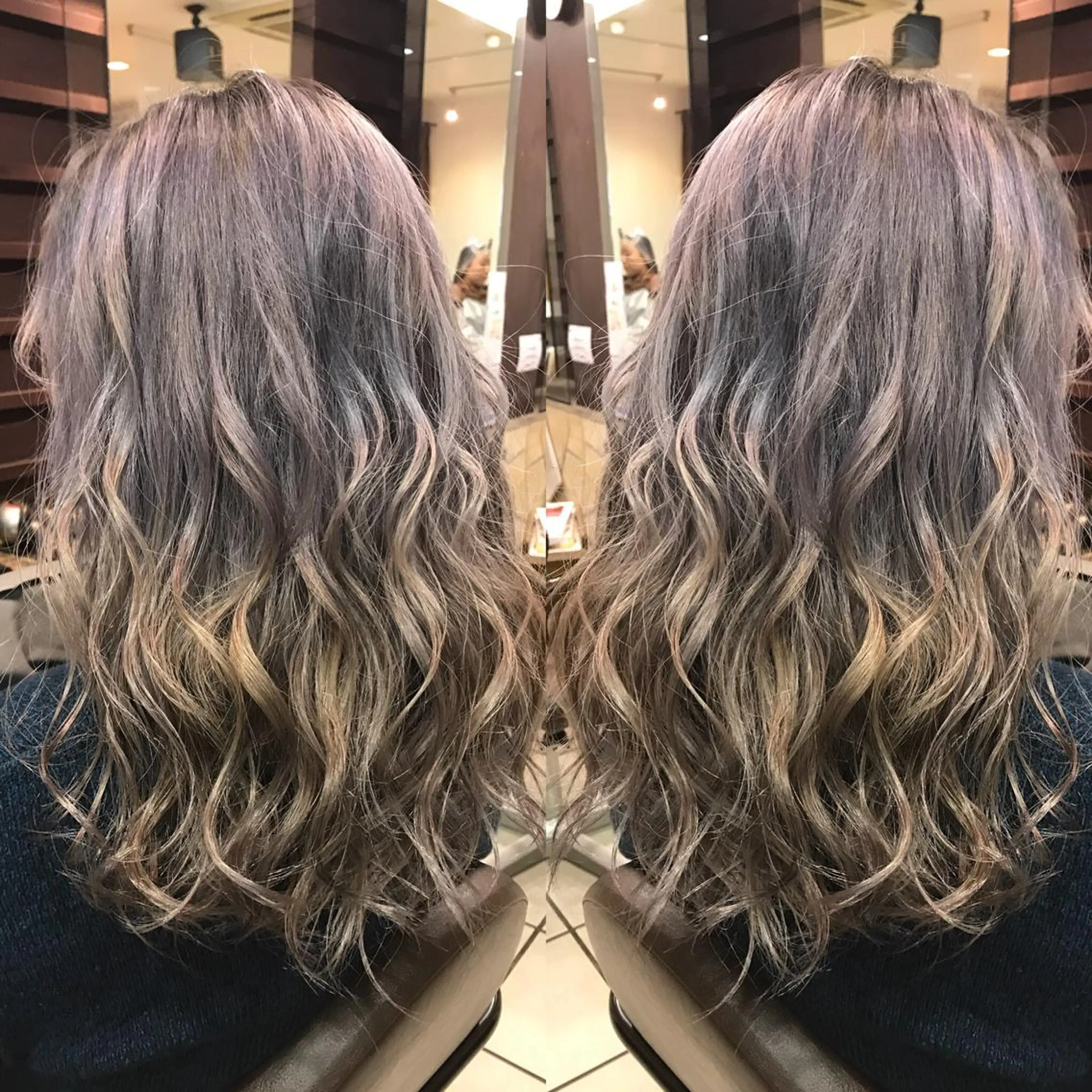 セミロング カラー シールエクステ⭐️ オオミタクヤのヘアスタイル