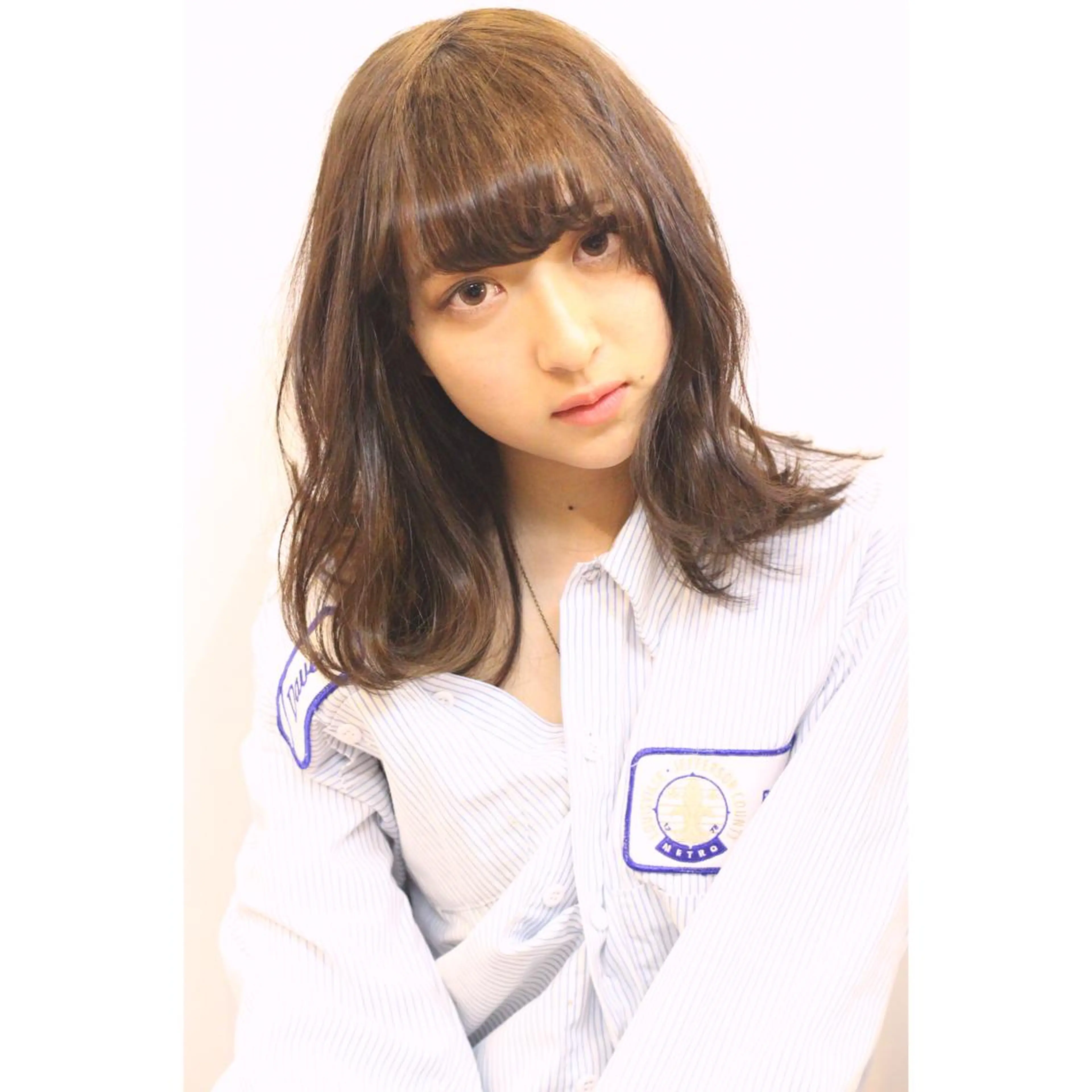 ミディアム カラー パーマ 安達 俊亮のヘアスタイル