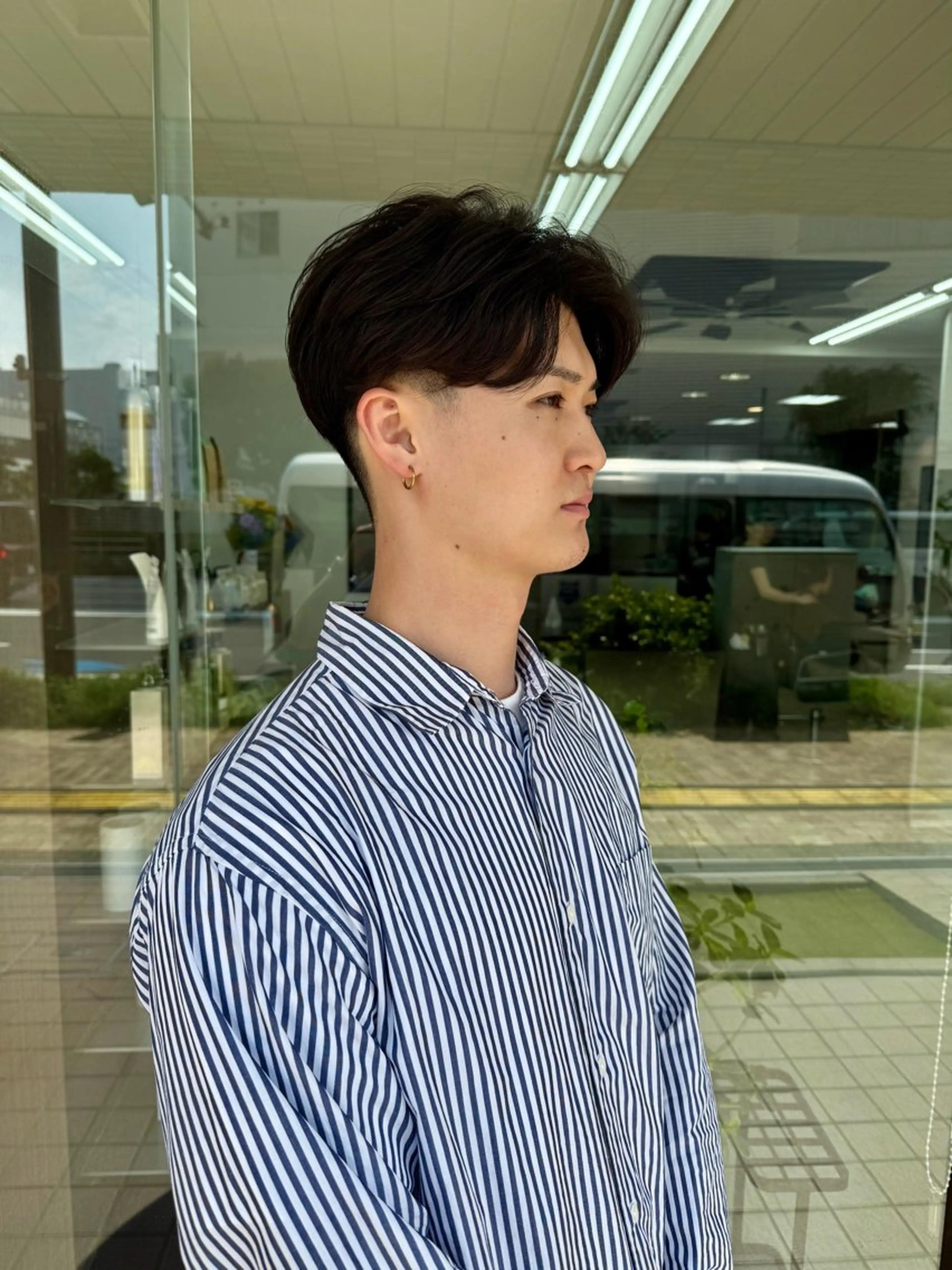 ショート パーマ メンズ センターパート メンズパーマ ニュアンスパーマ メンズパーマの達人 / タカシマダイスケのヘアスタイル