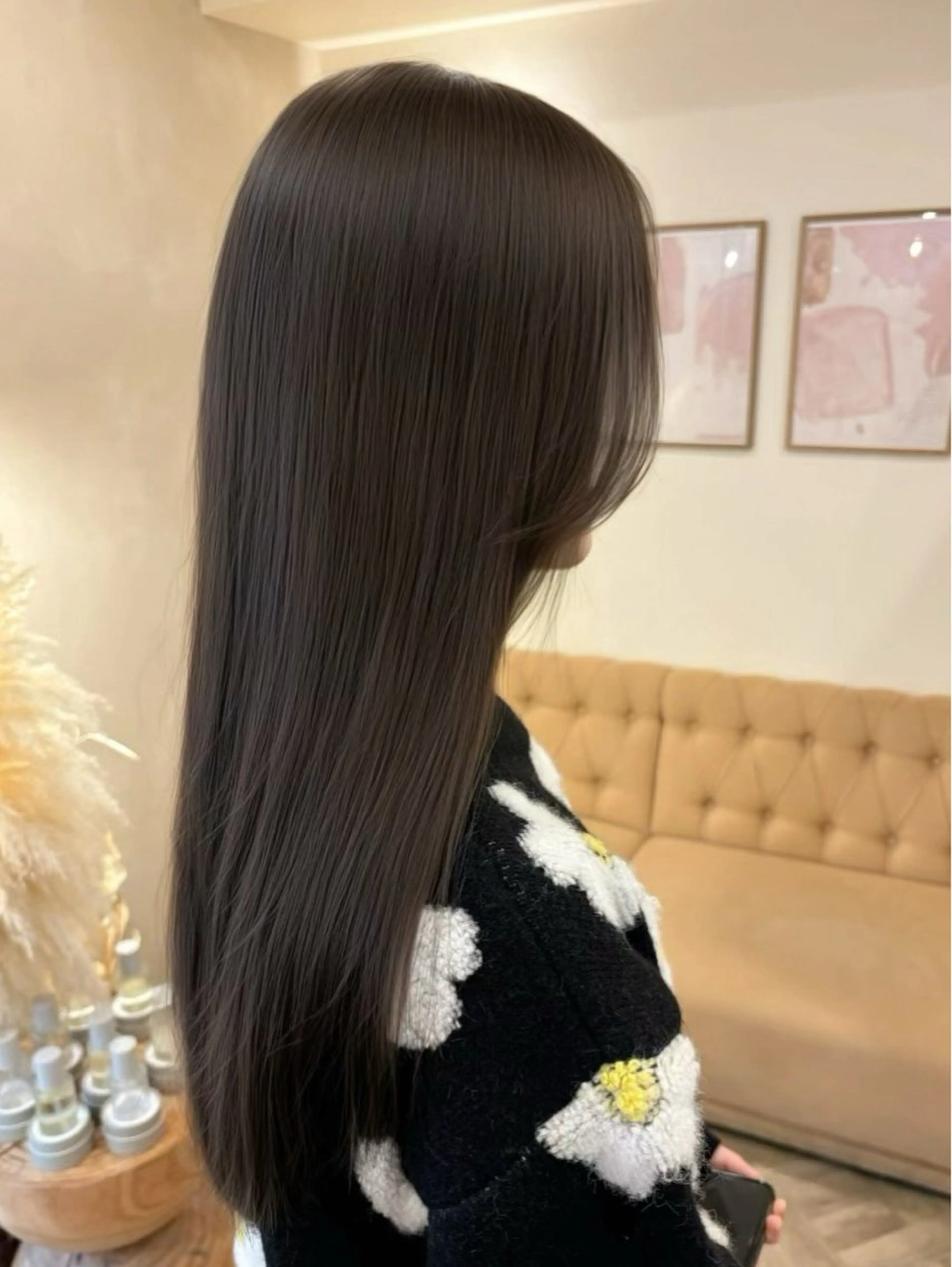 ロング カラー ヘアカラー トリートメント ミルクティ/ピンク/ レイヤー/yuriaのヘアスタイル