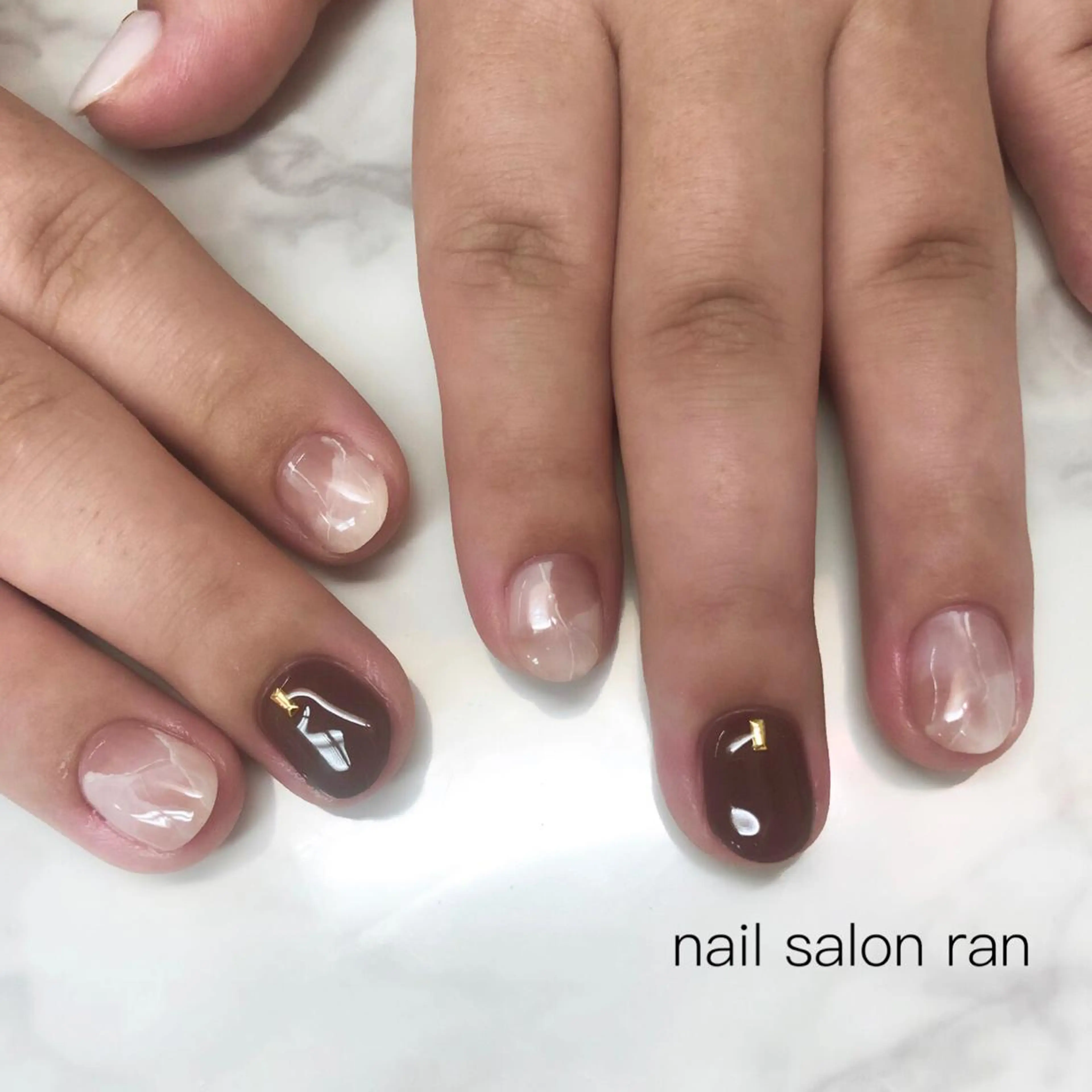 ネイル 大理石ネイル(マーブル) 持ち込み nailsalon ranのネイルデザイン