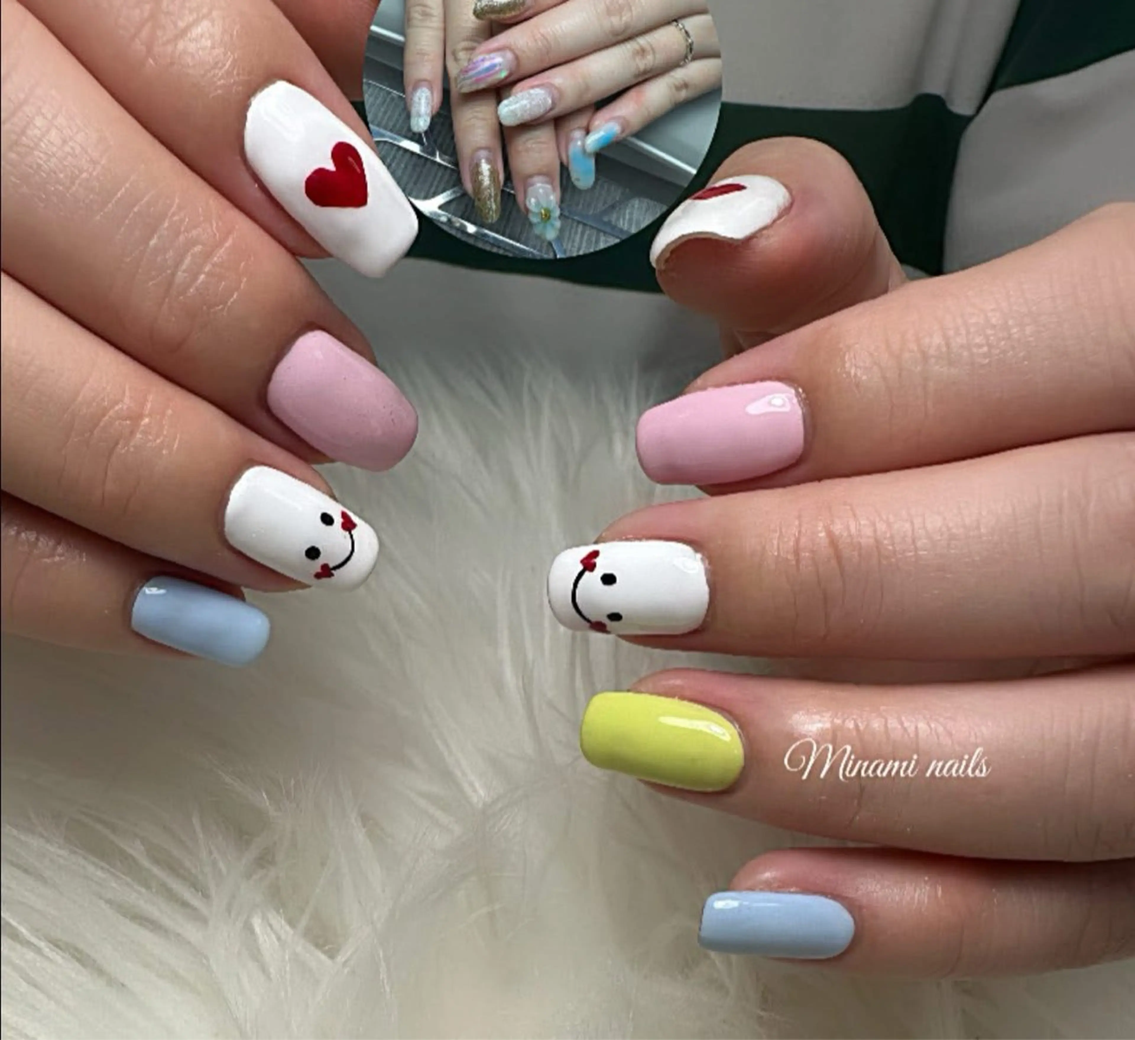 ネイル アートネイル オーロラネイル ガーリー キラキラネイル 韓国ネイル Minami Nailsのネイルデザイン