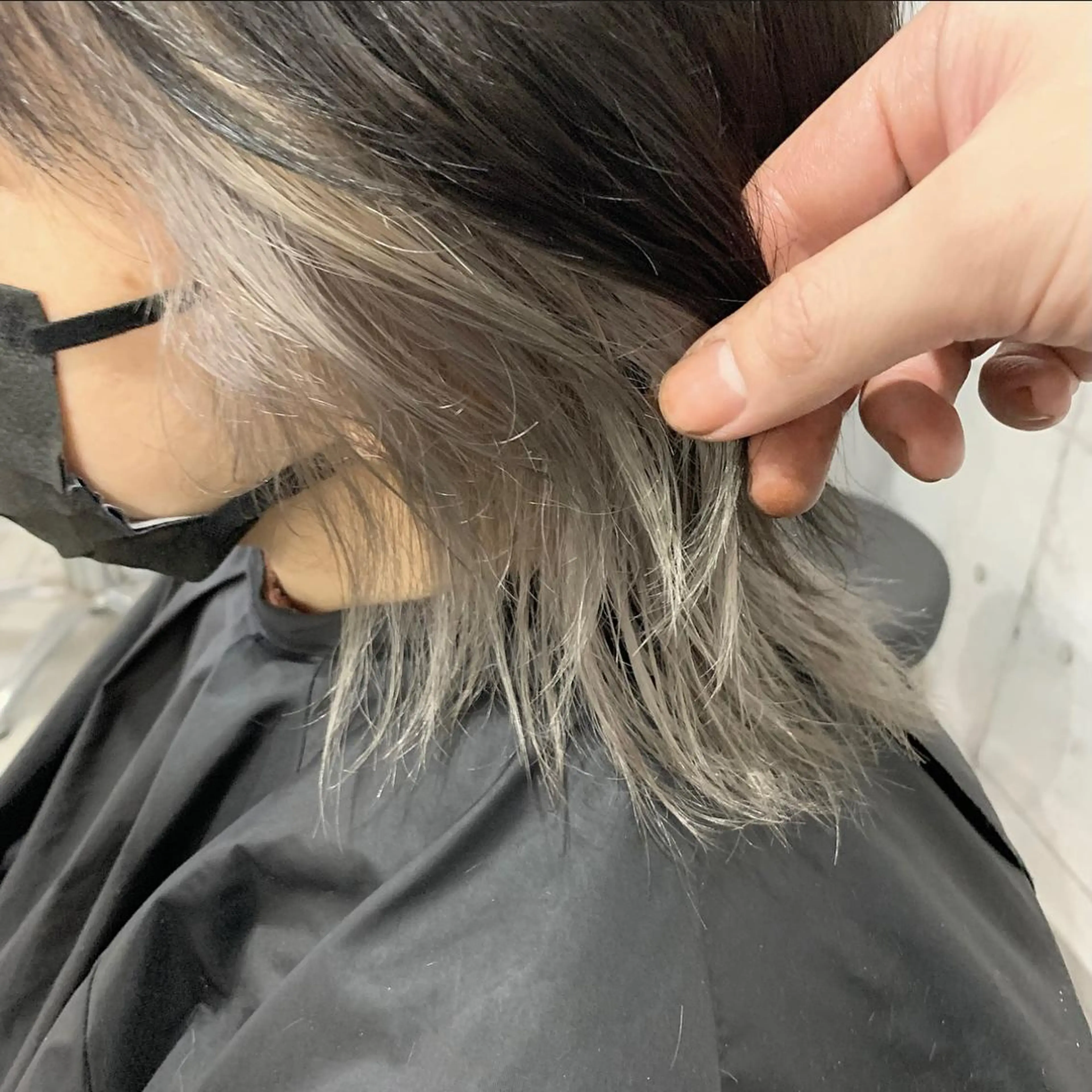 ミディアム カラー アディクシーカラー アッシュ バレイヤージュ ミストバング ベージュカラー ヘアカラー トリートメント ヘアセット 髪質改善色素改善特化 keiのヘアスタイル