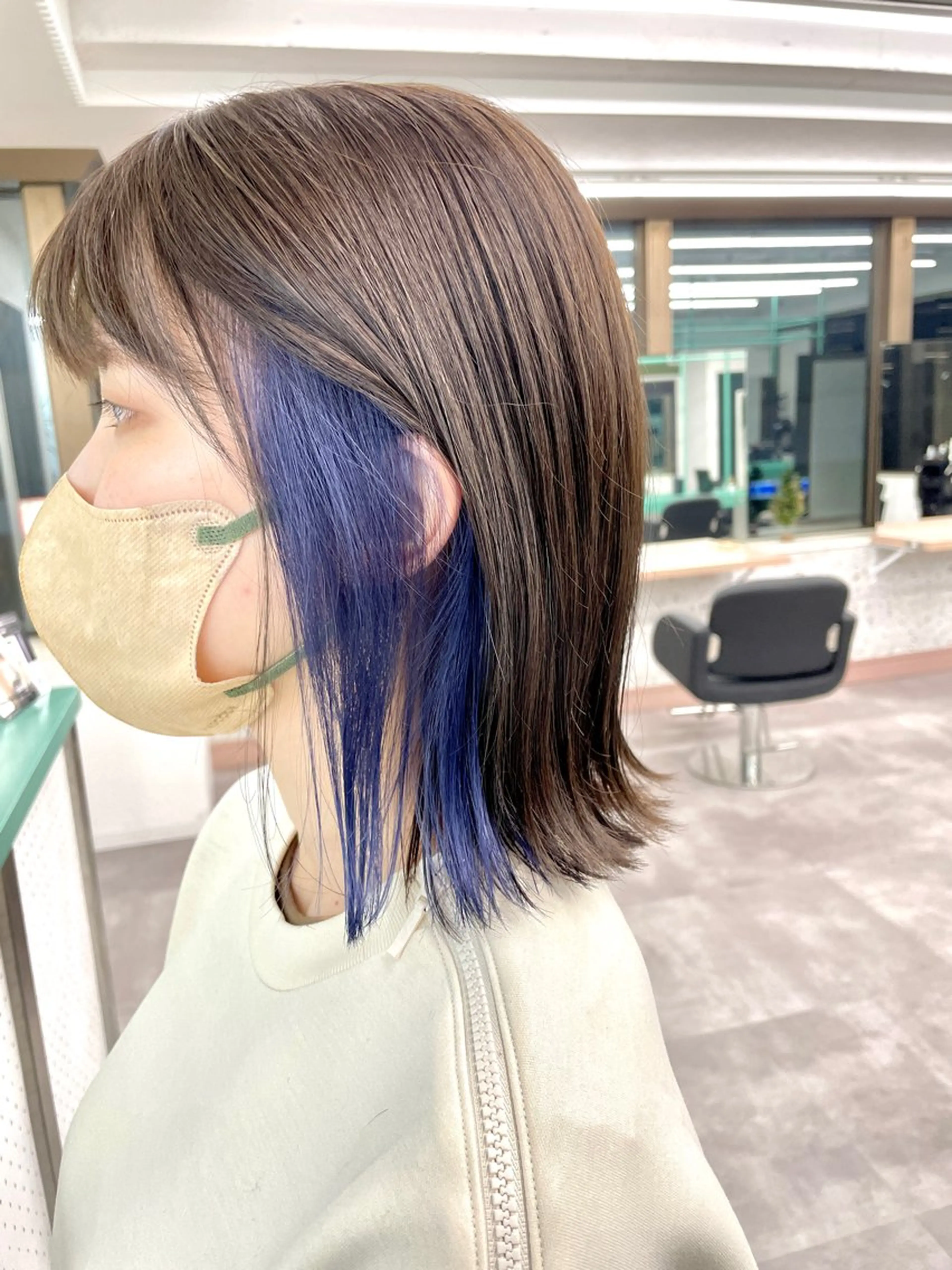 ミディアム カット ヘアカラー トリートメント 💚透明感カラー💚 ♻️本間♻️のヘアスタイル