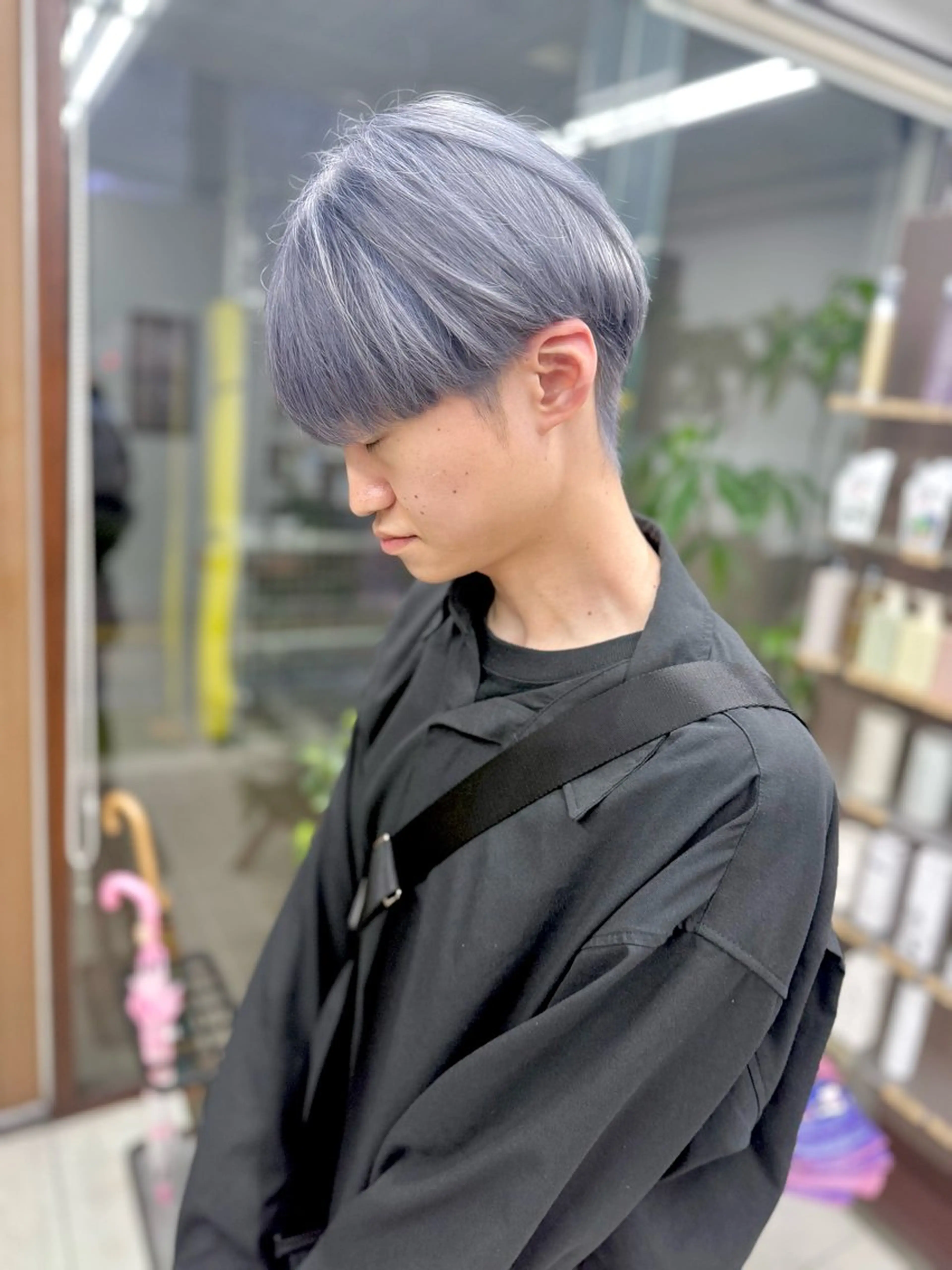 ショート カラー メンズ ラベンダーカラー シルバー ヘアカラー メンズパーマの達人 / タカシマダイスケのヘアスタイル