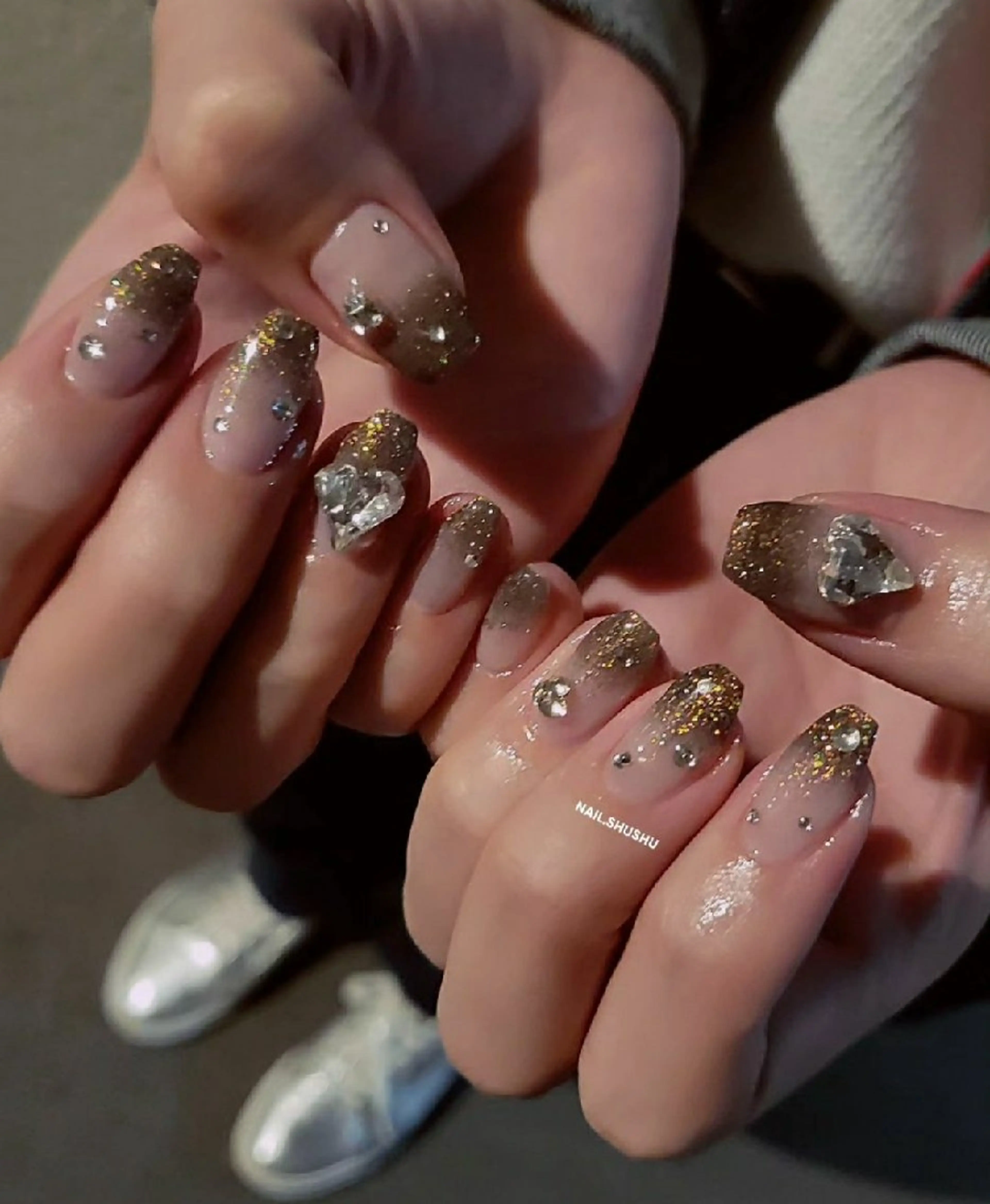 ネイル 持ち込み ニュアンスネイル ワンカラーネイル シンプルネイル 春ネイル ハンドネイル 3dパーツ/流行り 👧shushu❤️のネイルデザイン