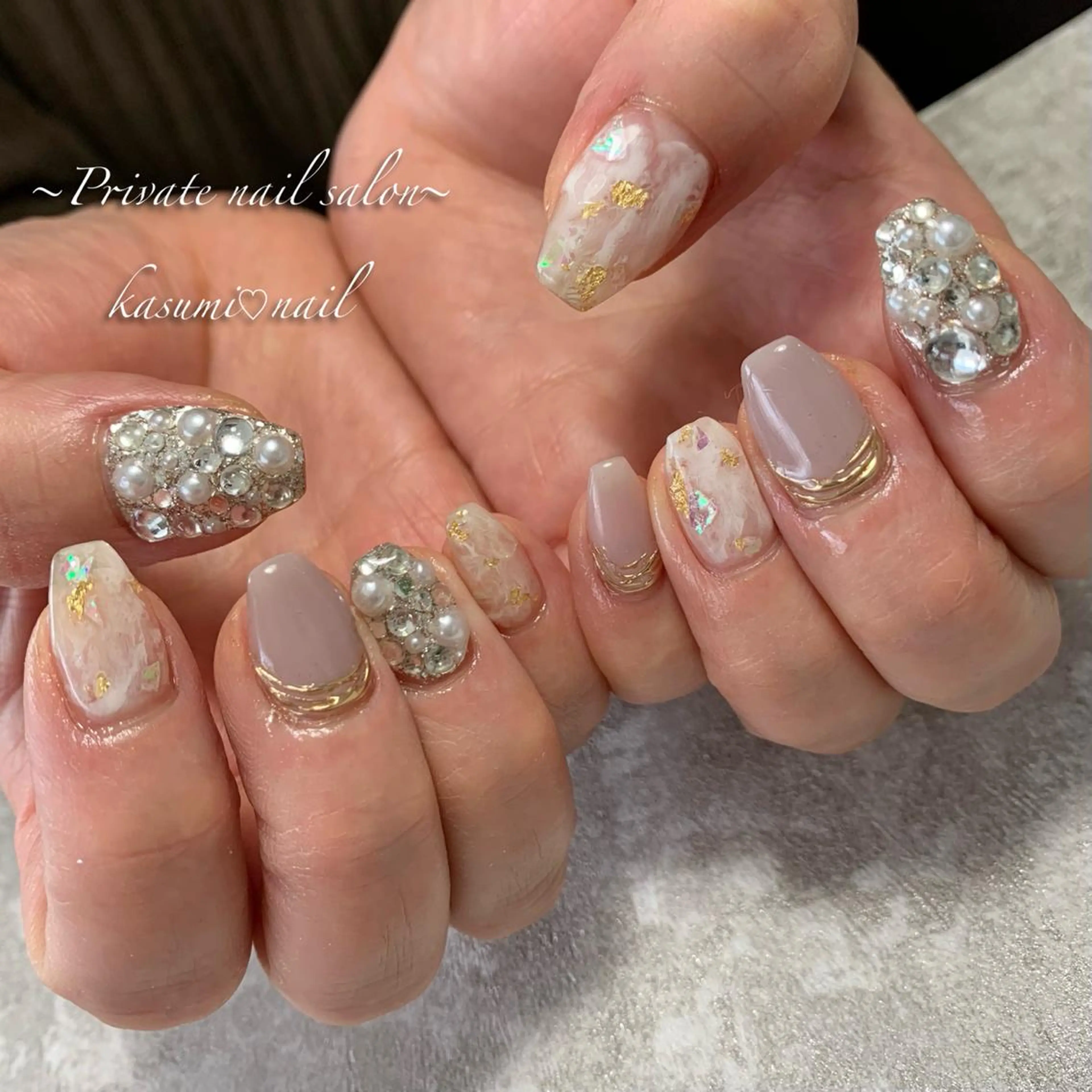 ネイル マグネットネイル ミラーネイル ニュアンスネイル KASUMI♡ Nailのネイルデザイン