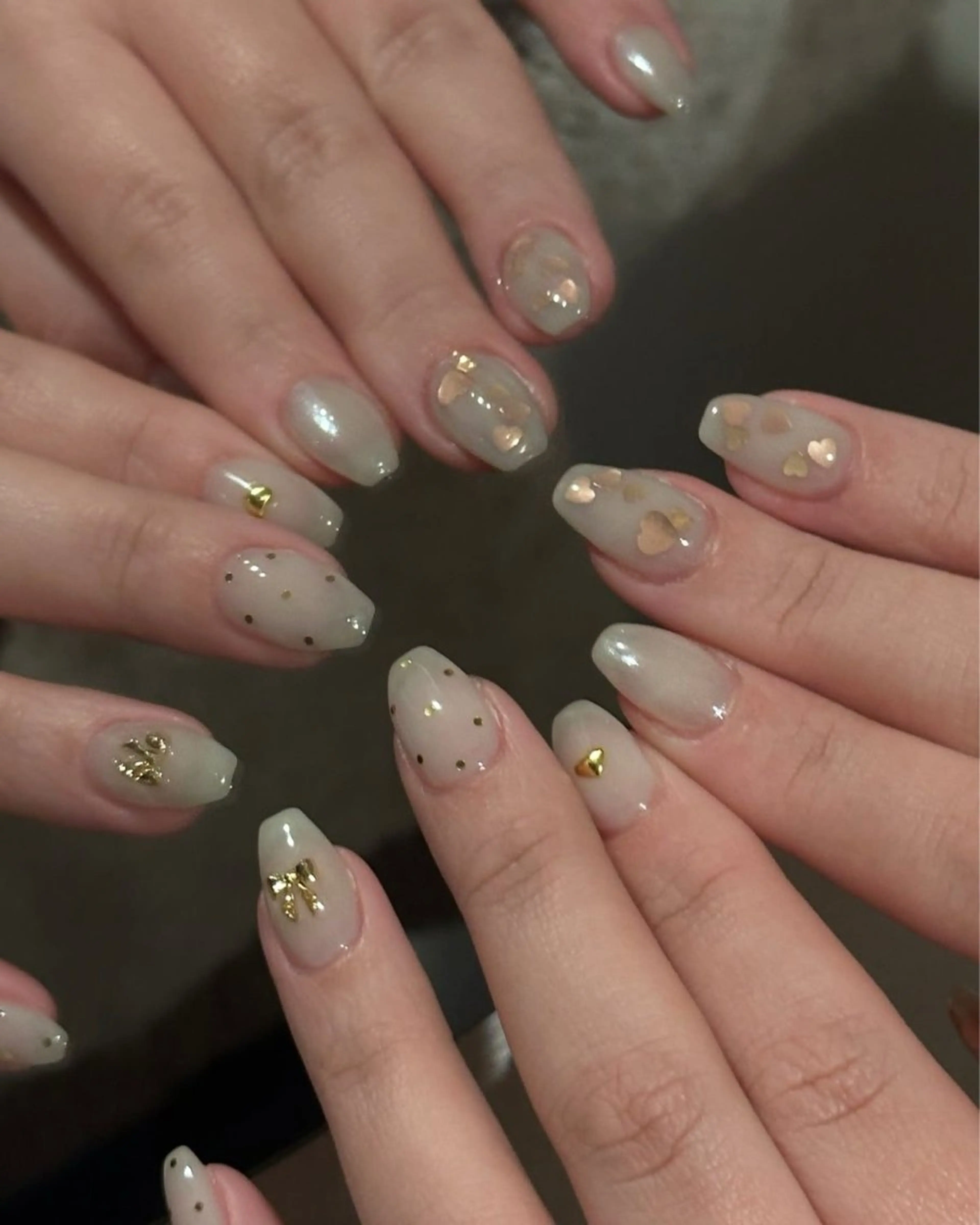 ネイル ハート 持ち込み バレンタイン LISA ANA.CHUOのネイルデザイン