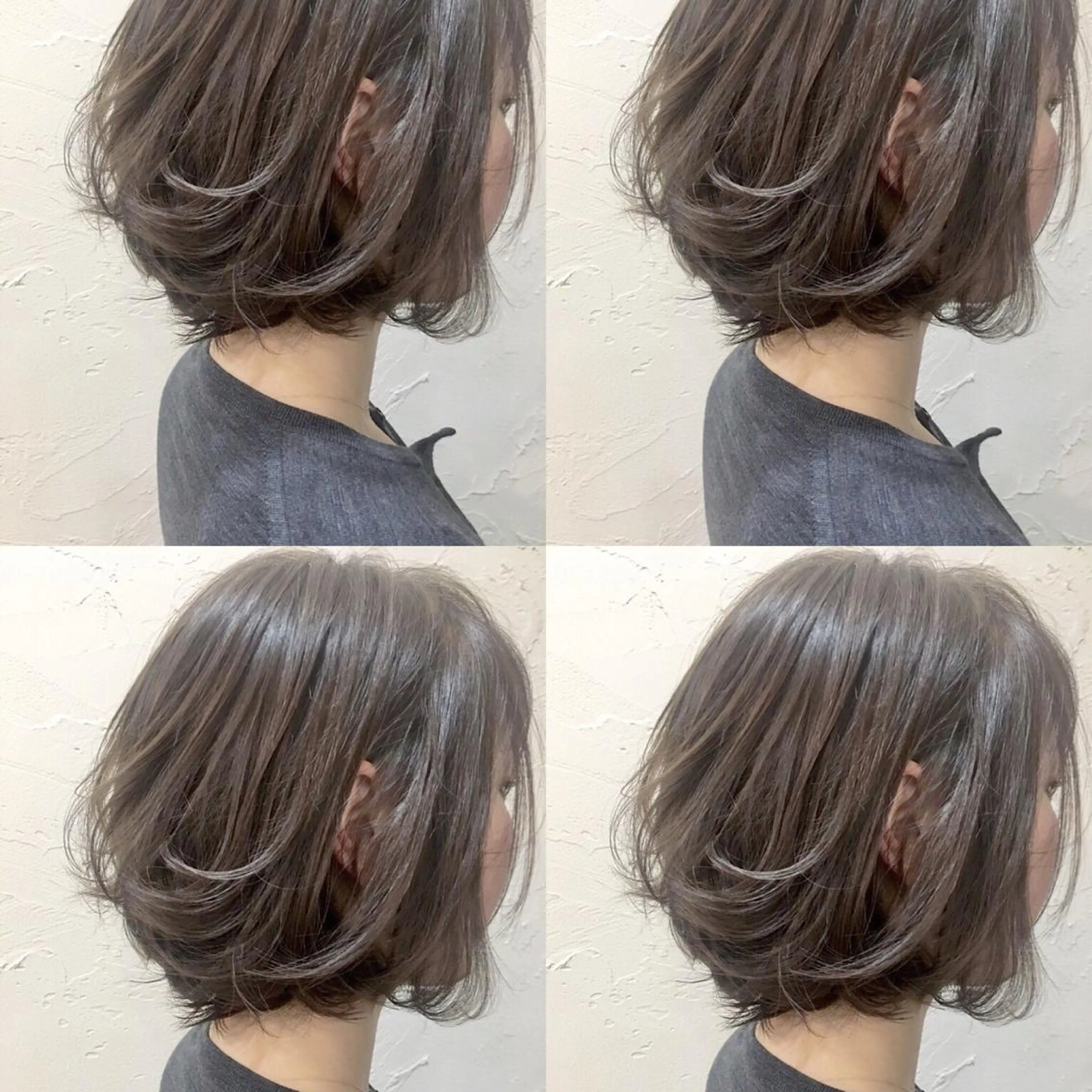 ショート カラー ヘアカラー トリートメント F． 梅田/ボブ/パーマのヘアスタイル